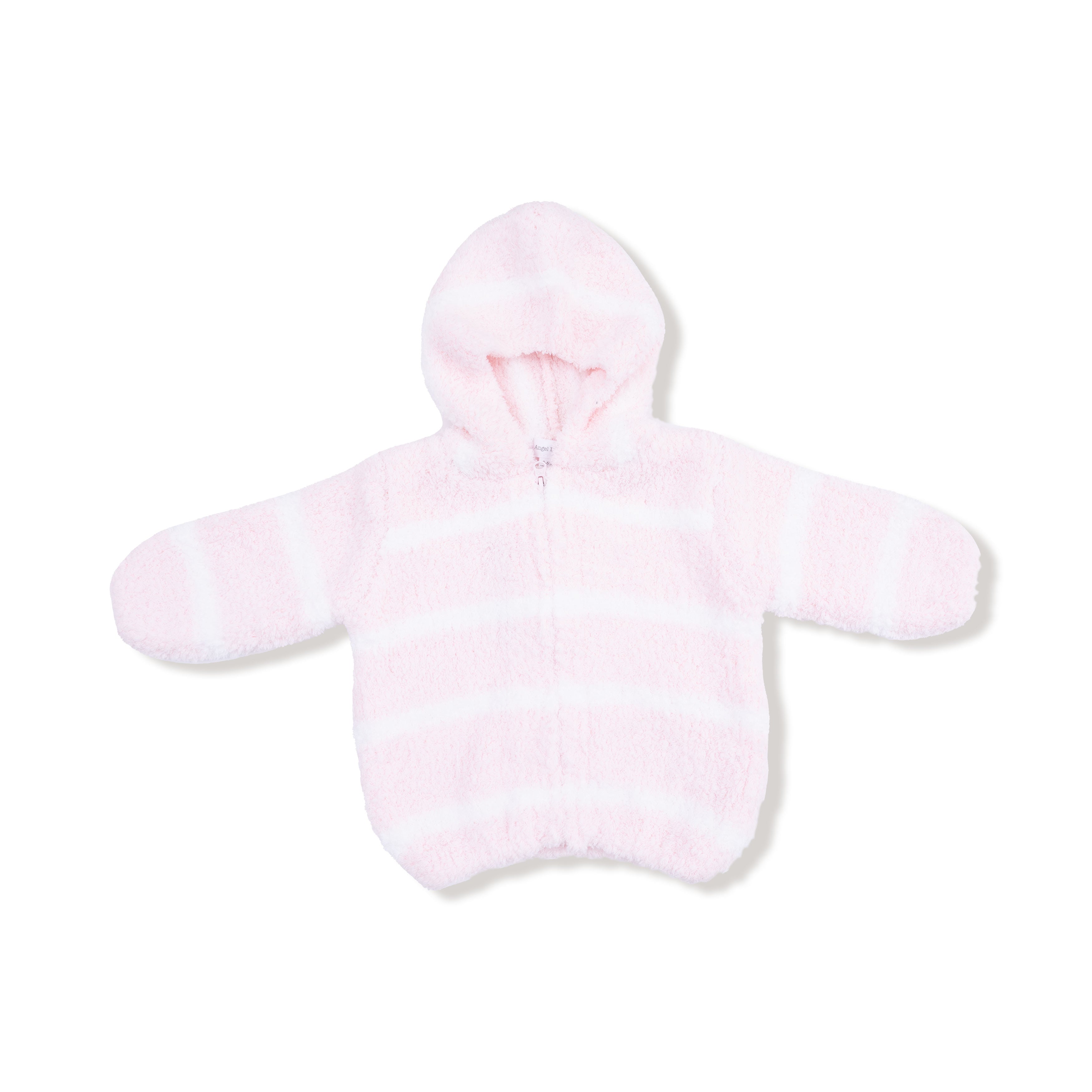 Chenille Hoodie - Pretty Pink & Ivory Stripe