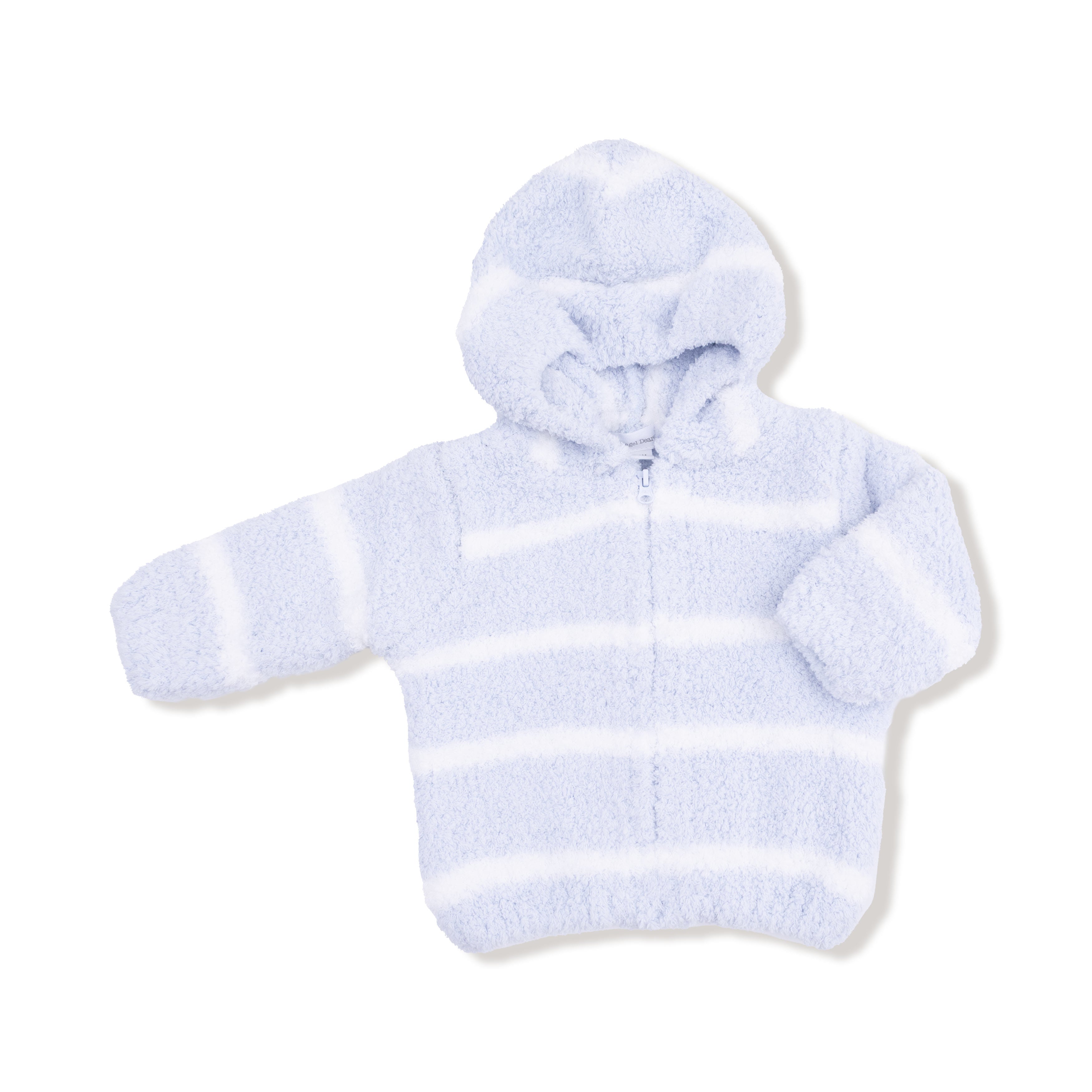 Chenille Hoodie - Light Blue & Ivory Stripe