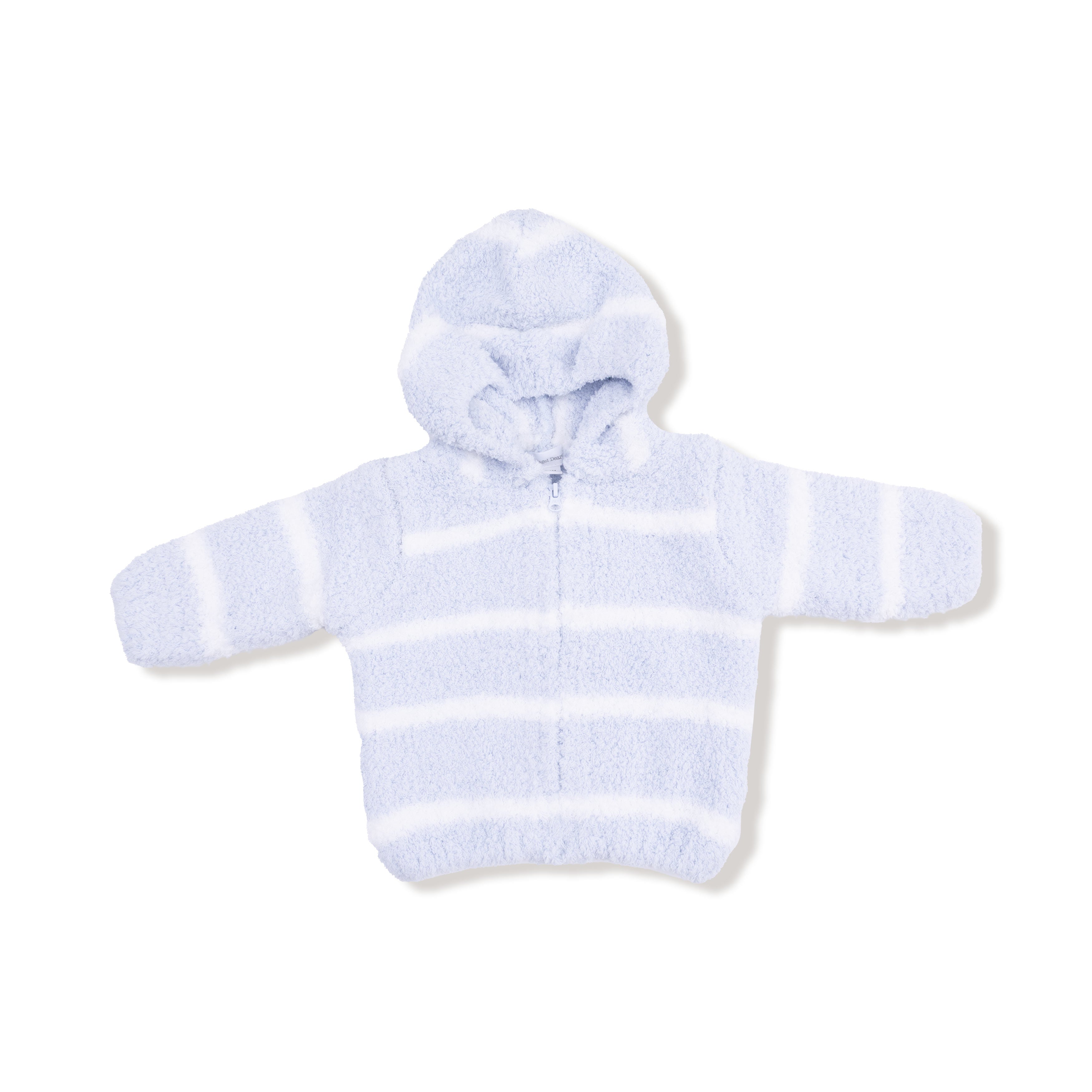 Chenille Hoodie - Light Blue & Ivory Stripe