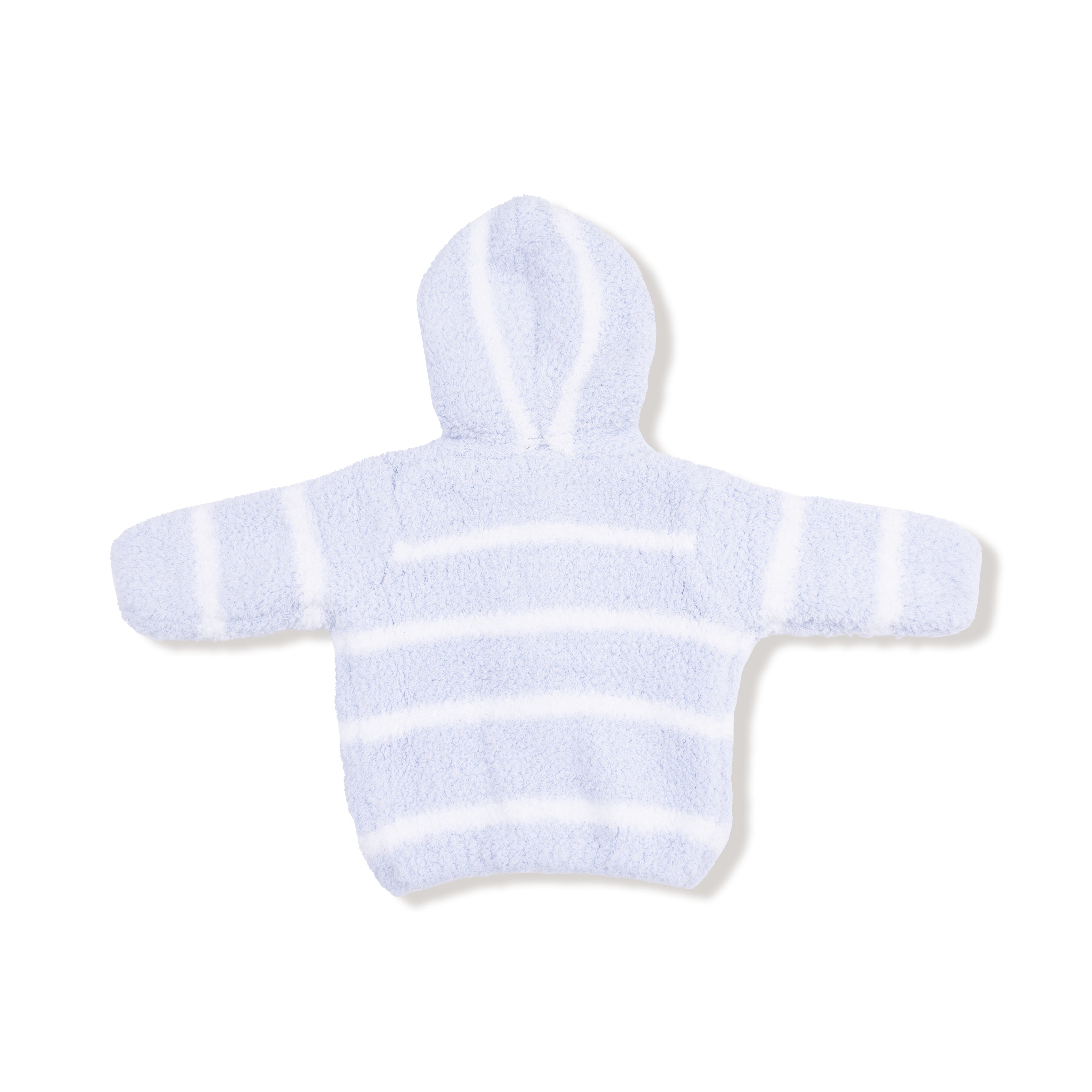 Chenille Hoodie - Light Blue & Ivory Stripe