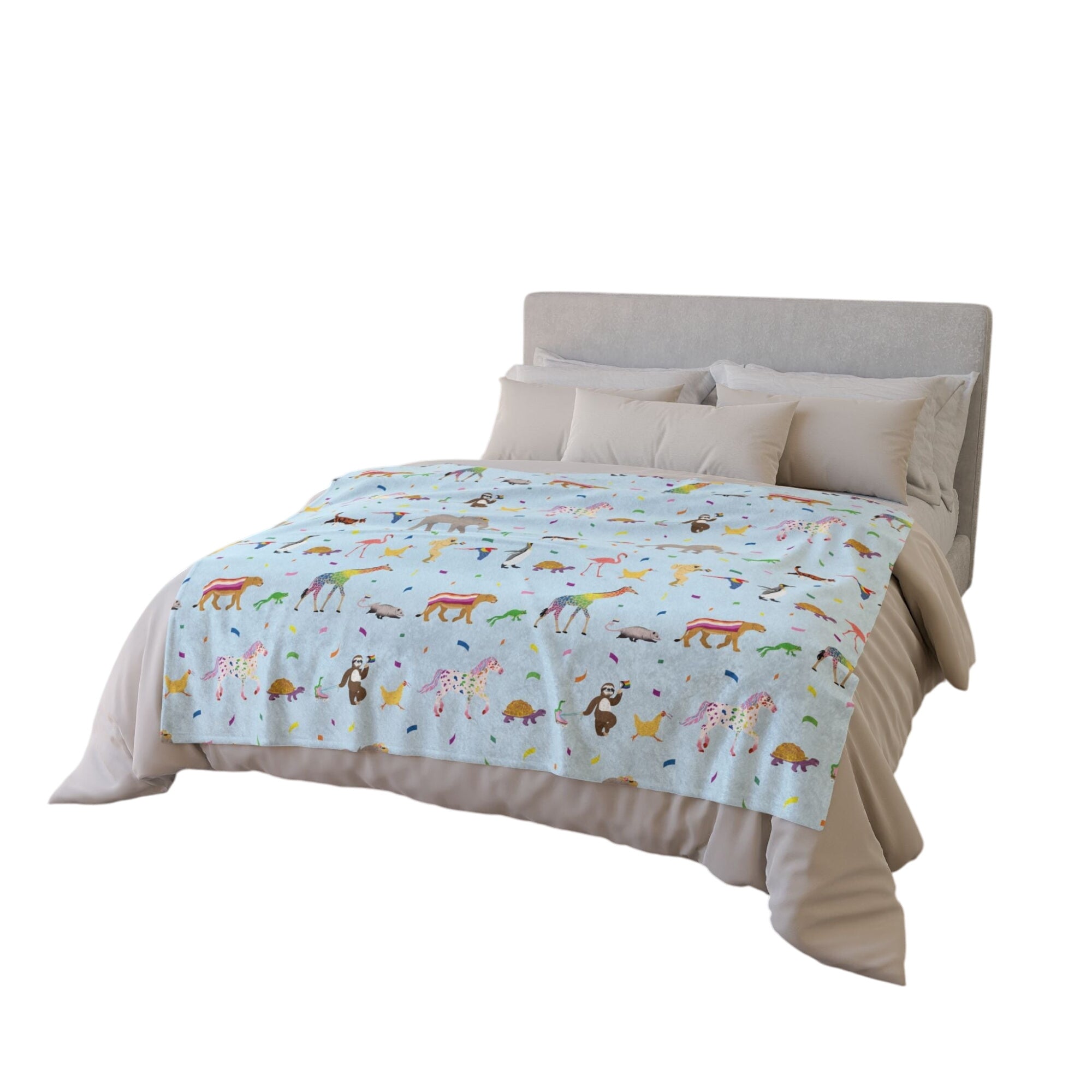 Rainbow On My Parade Pride 2025 Rainbow Flag Cozy Throw Blanket 50"x60"