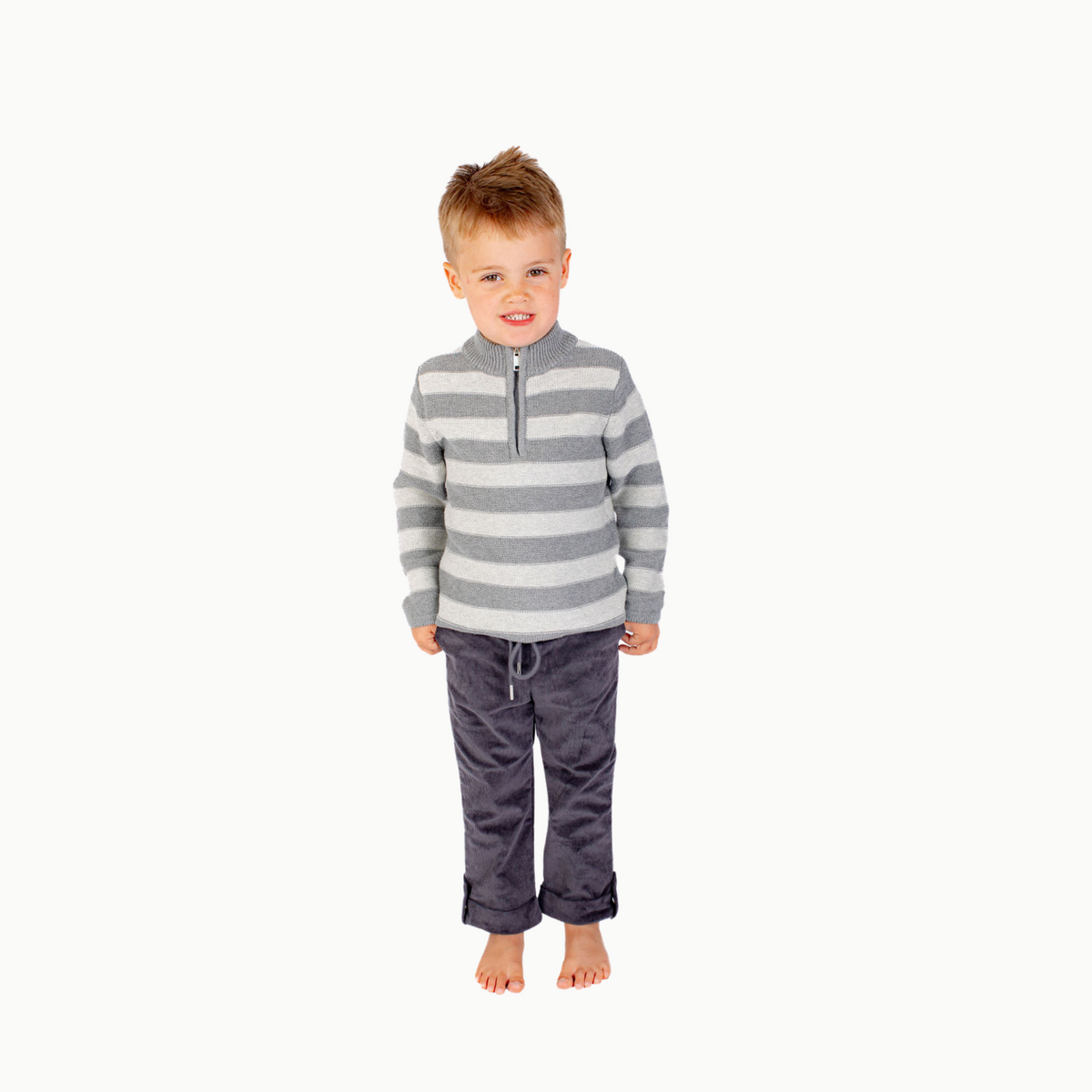 Boys' Corduroy Pants In Dark Gray