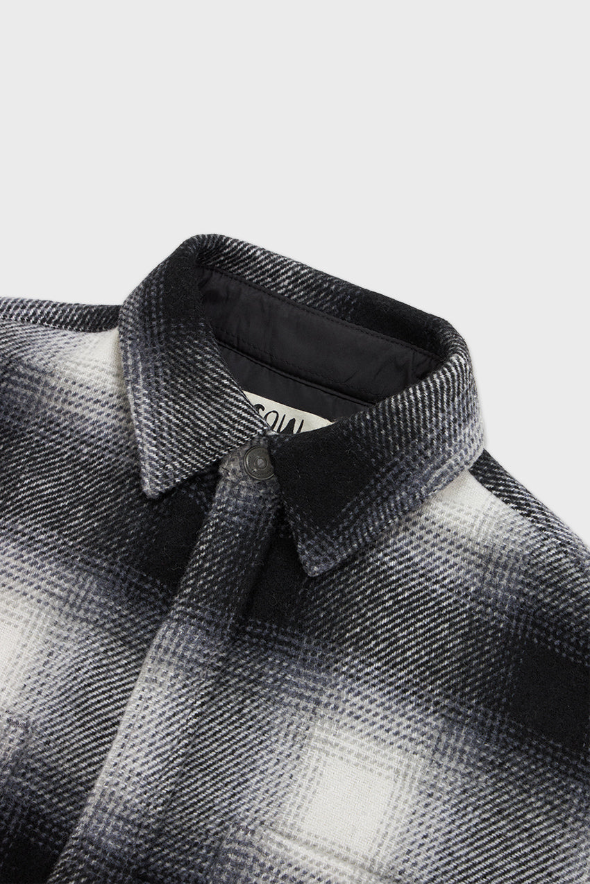 Elongated Oversized Plaid Shirt Jacket