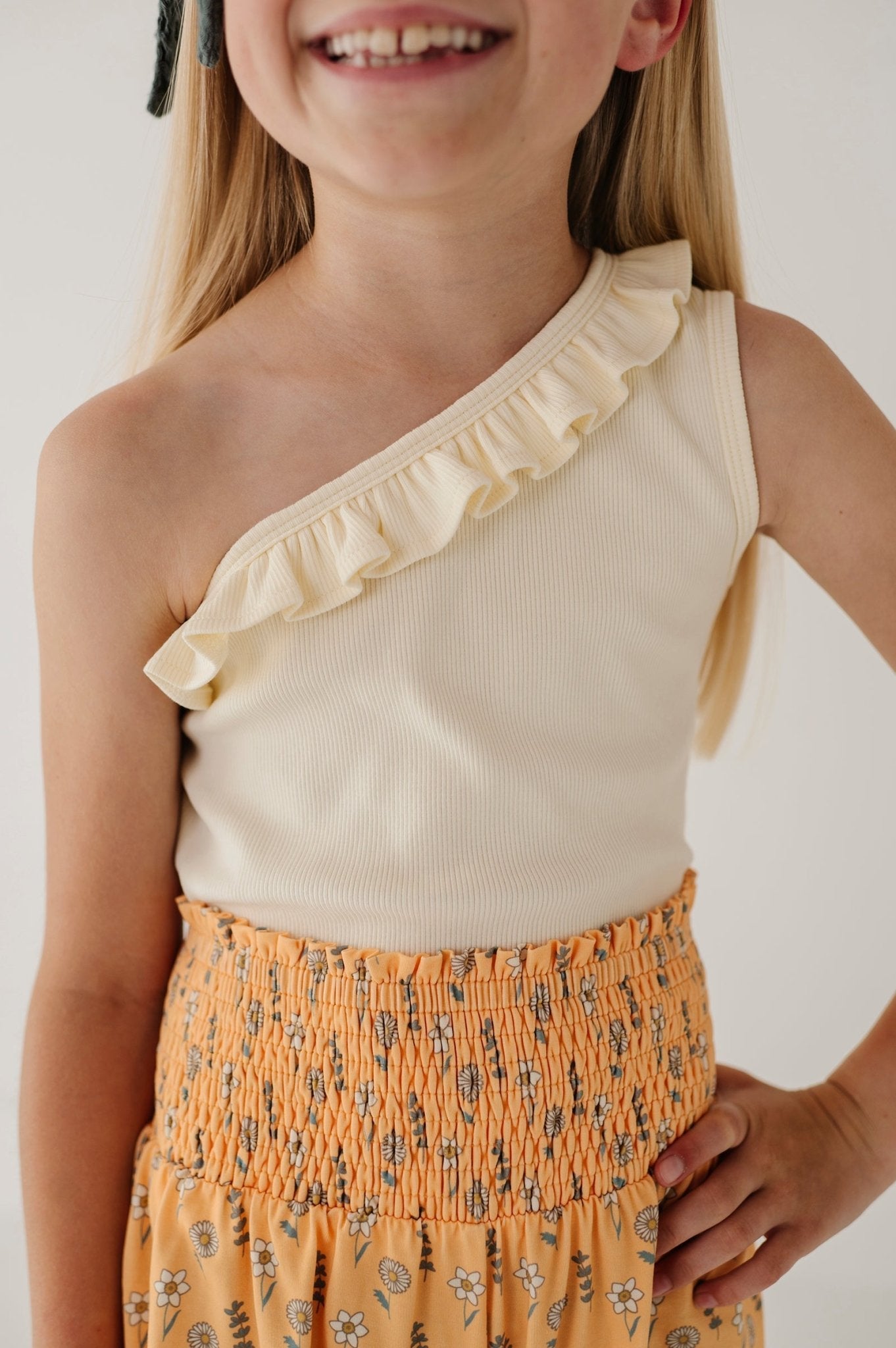 One-shoulder Ribbed Tank