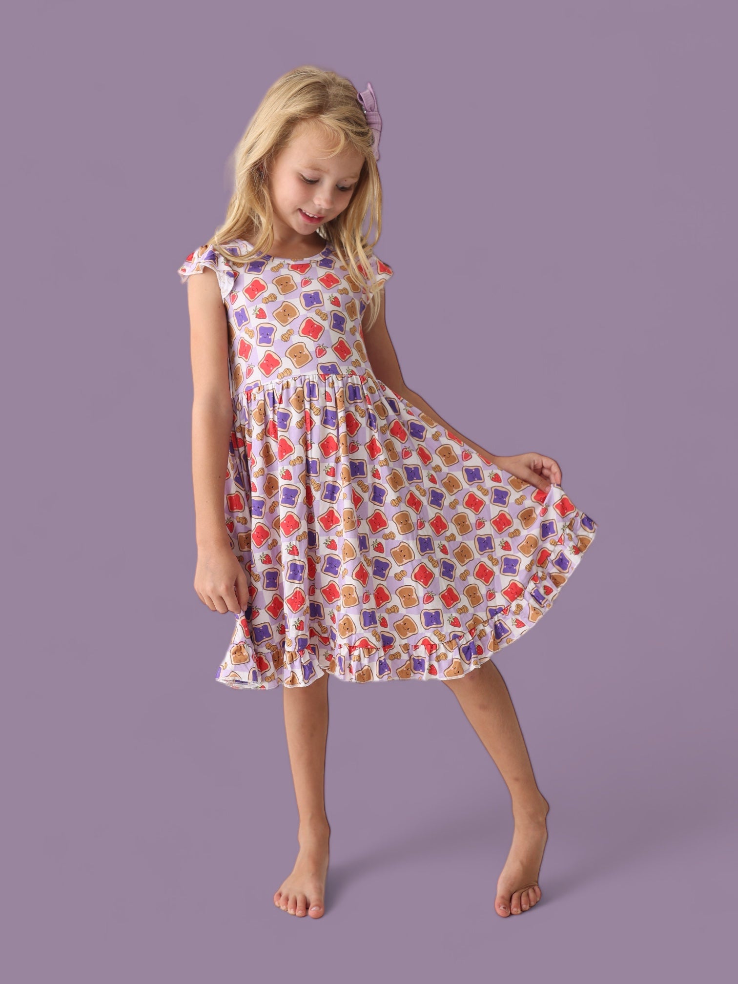 Exclusive Peanut Butter Jelly Time Dream Ruffle Dress