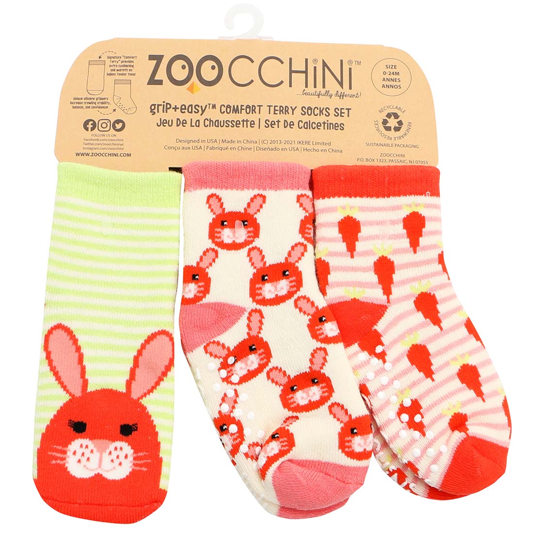 Baby/toddler Terry Socks Set (3-pk) - Bella The Bunny