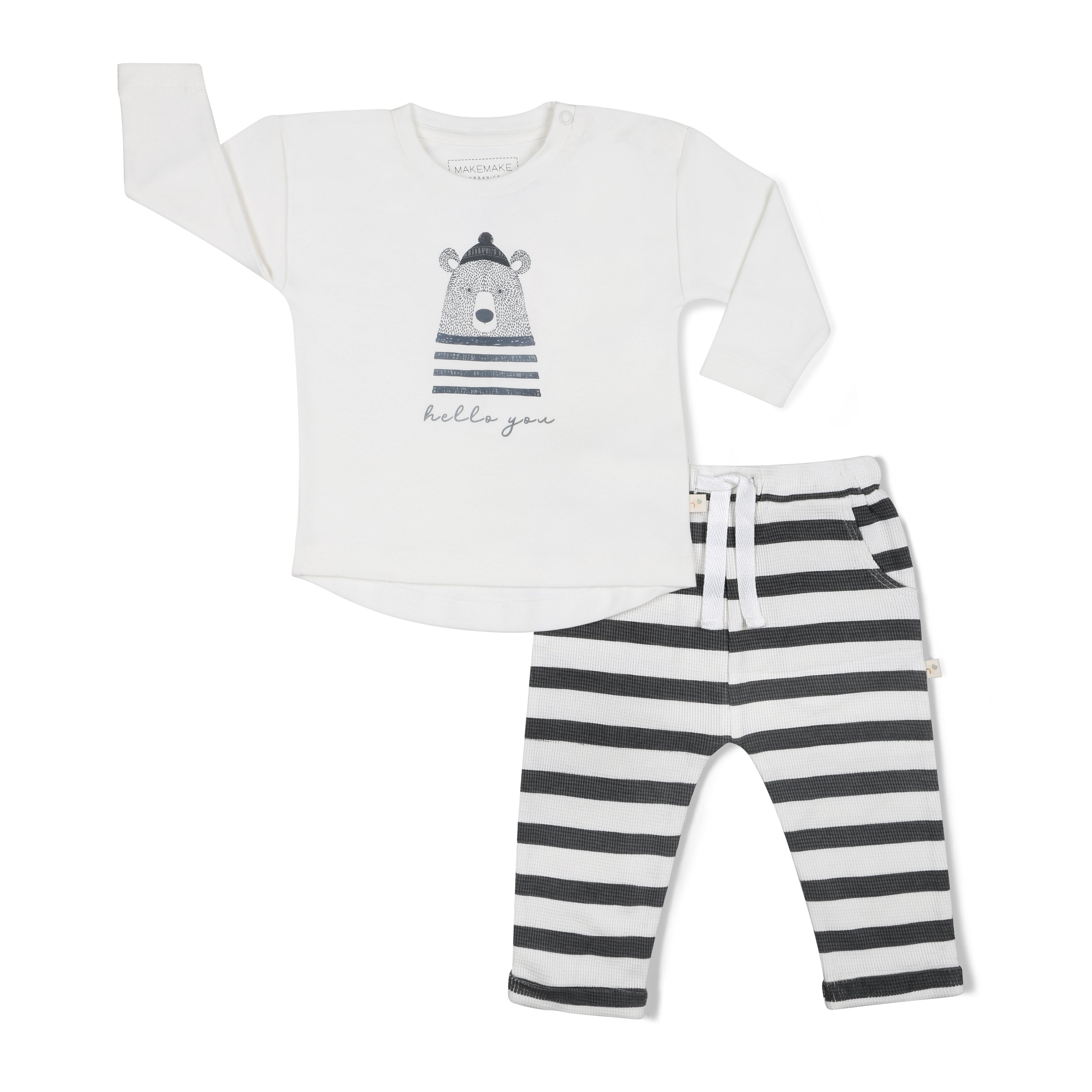 Organic Long Sleeve Tee & Pant Set - Hello You