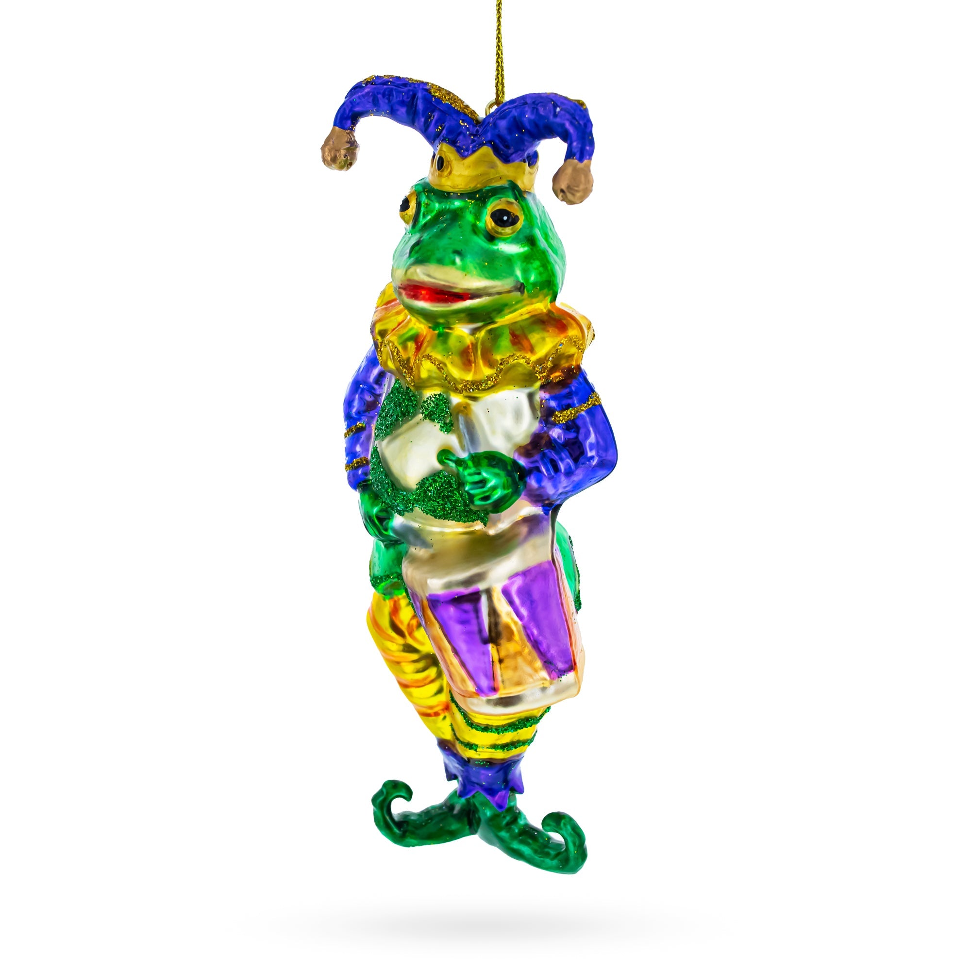 Frog Jester - Blown Glass Christmas Ornament