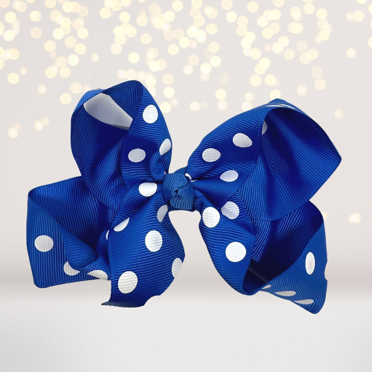 Girls Polka Dot Hair Bow, 5 Inch Grosgrain Polka Dot Hair Bow