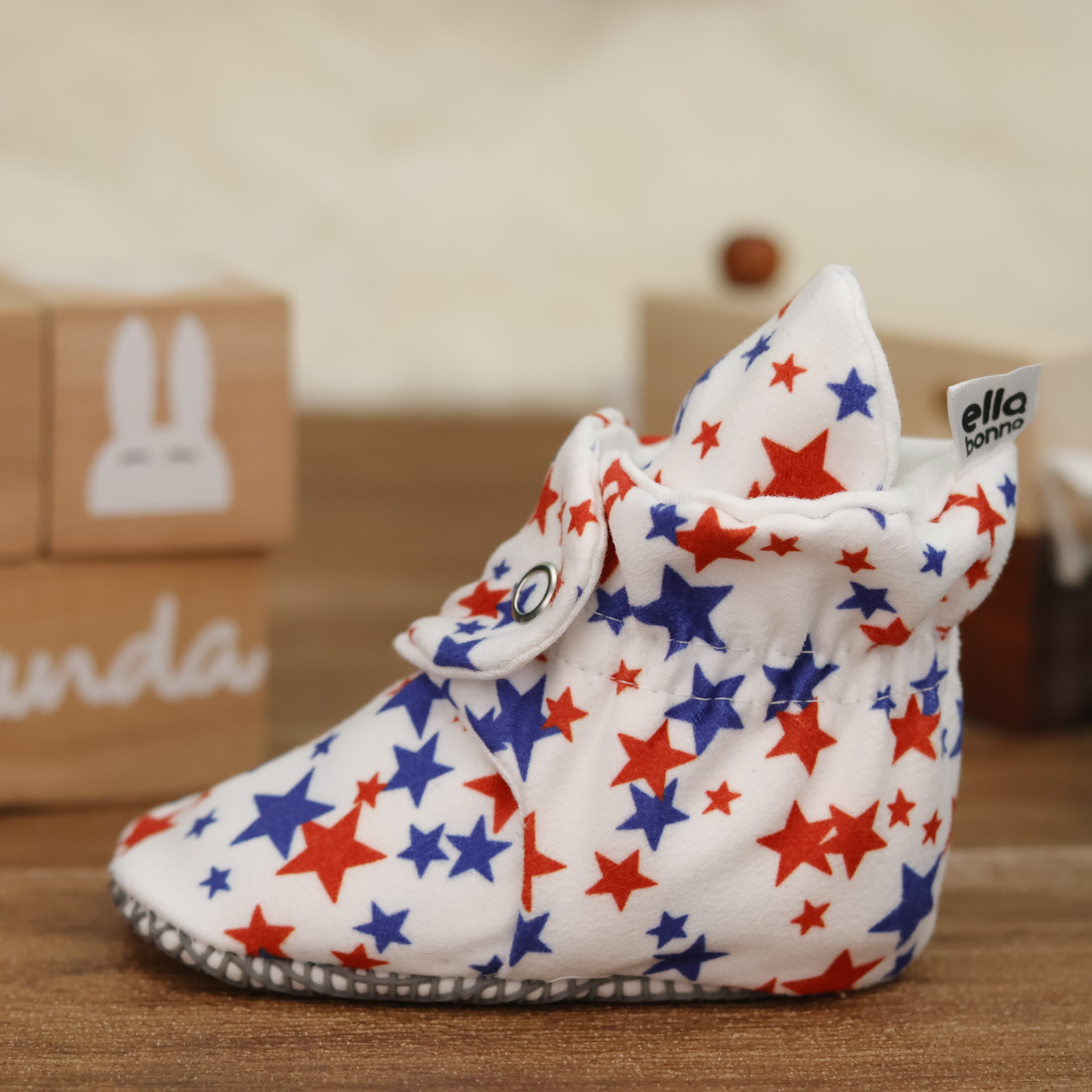 Organic Cotton Baby Booties, Non-slip Sole, Cotton Newborn Booties Home Nursery Shoes, U.s. Flag