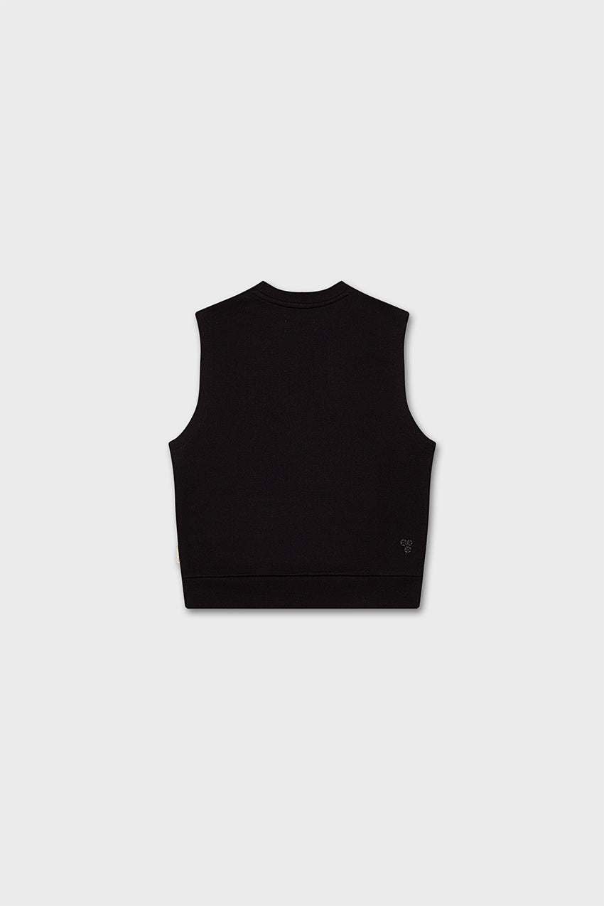 Cotton Sleeveless Sweatshirt