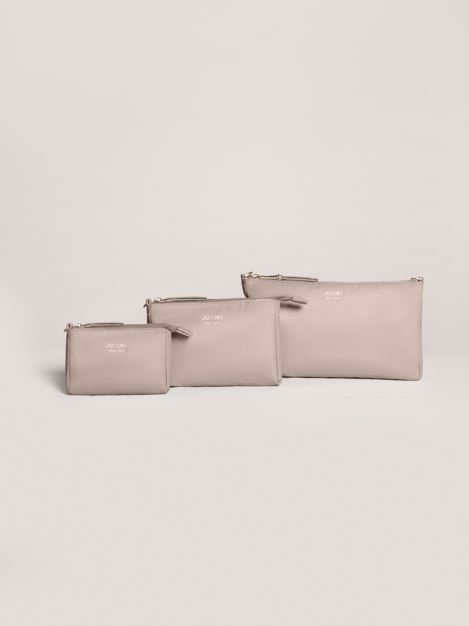 3-piece Pouch Clutch Purse Set - Taupe