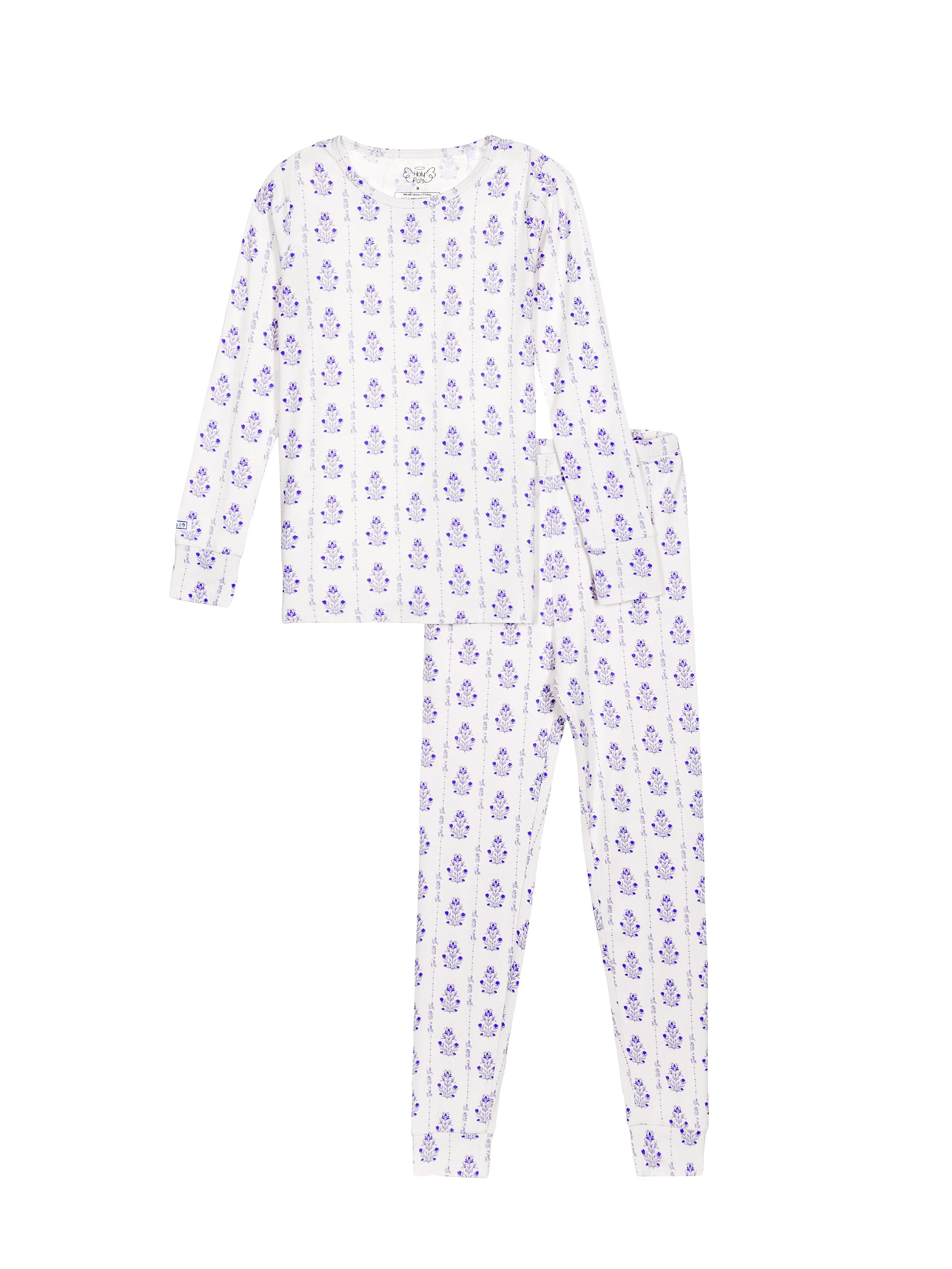 God Is With You Floral Pj Long Sleeve Set Bamboo