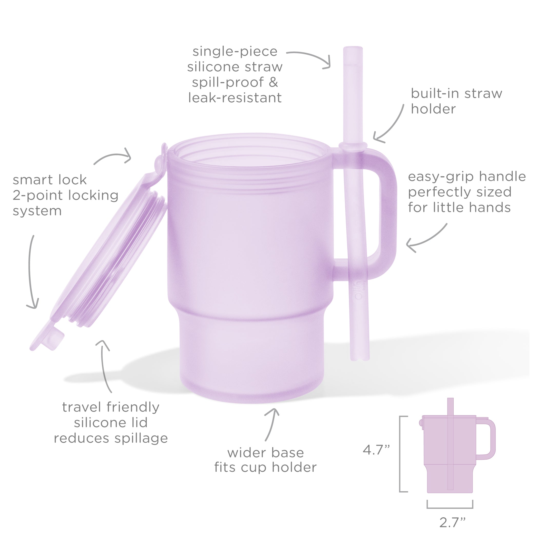 Silicone Tumbler With Straw For Big-kid Drinks (11oz)
