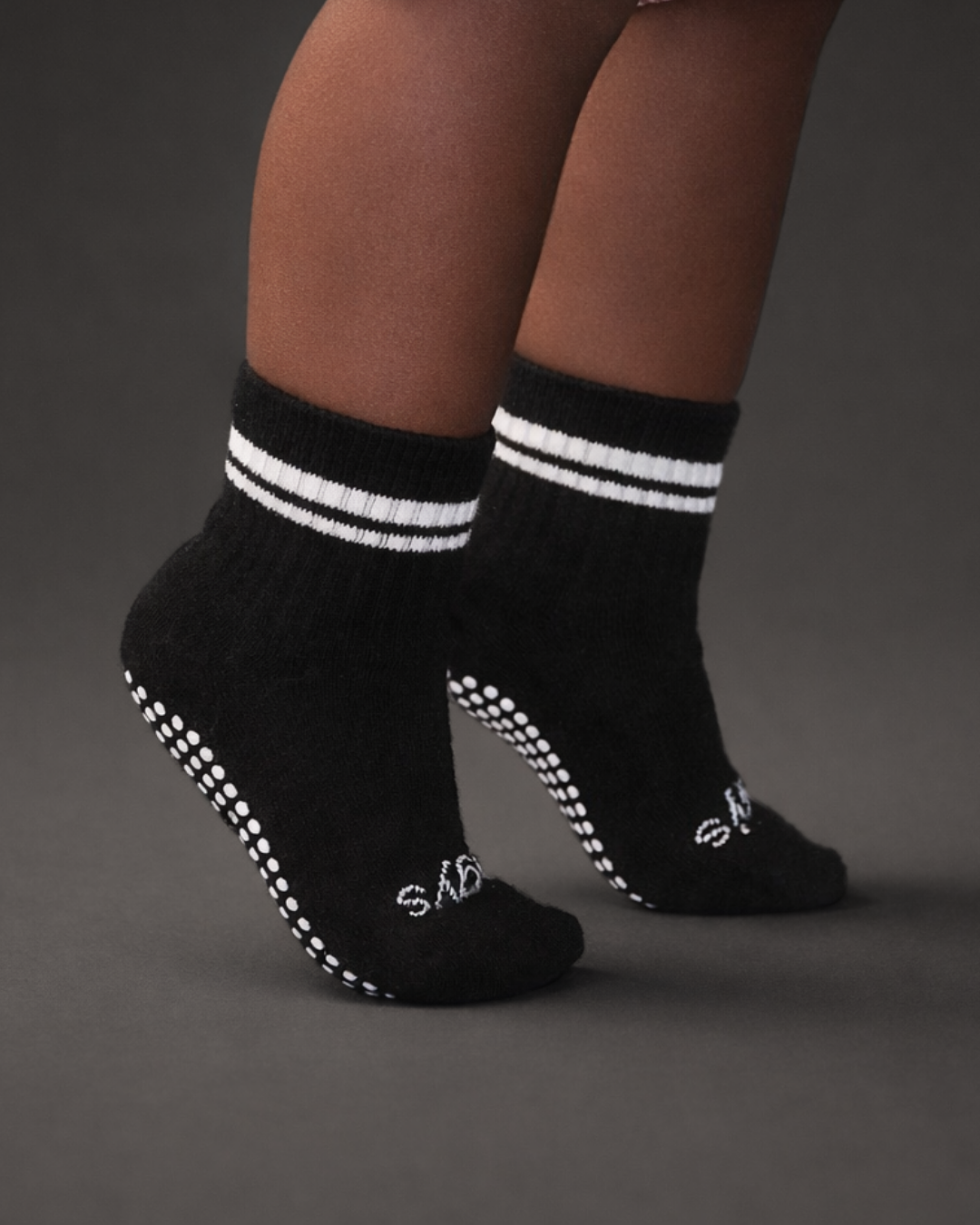 Toddler Gripper Crew Socks 4-pack (12-24 Months) - Onyx