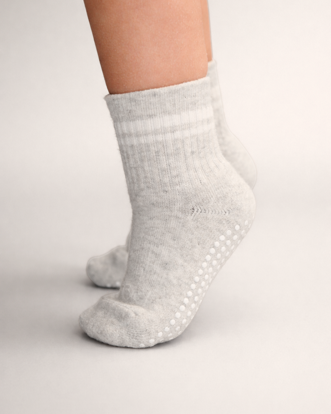 Toddler Gripper Crew Socks 4-pack (12-24 Months) - Pebble