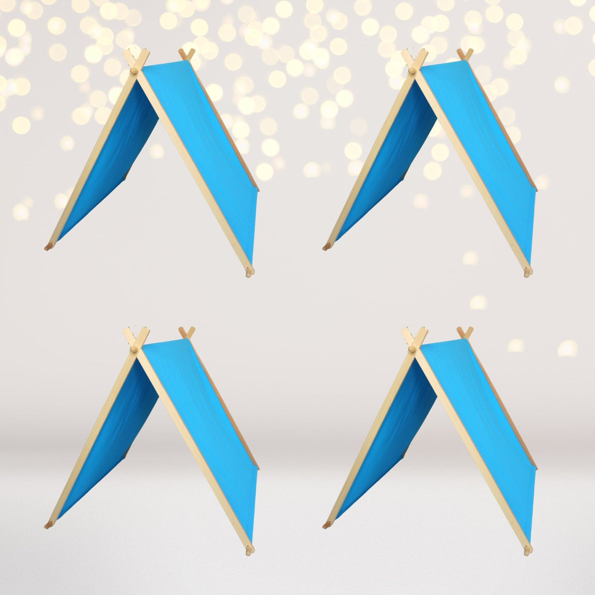 Kids A-frame Sleepover Tents With Lights 4 Pack