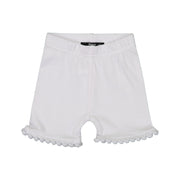 White Pompom Trim Shorties