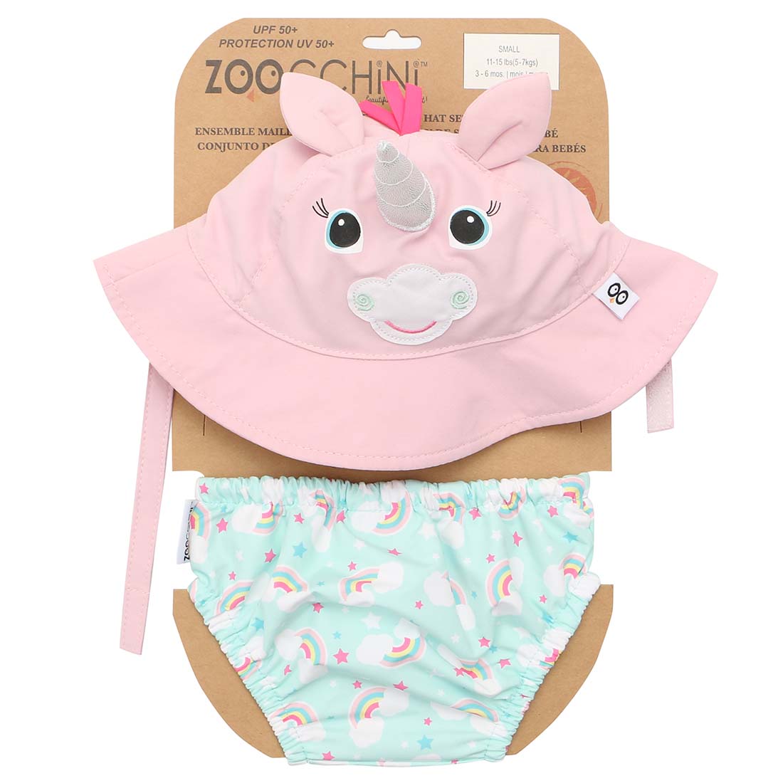 Baby Swim Diaper & Sun Hat Set - Allie The Alicorn