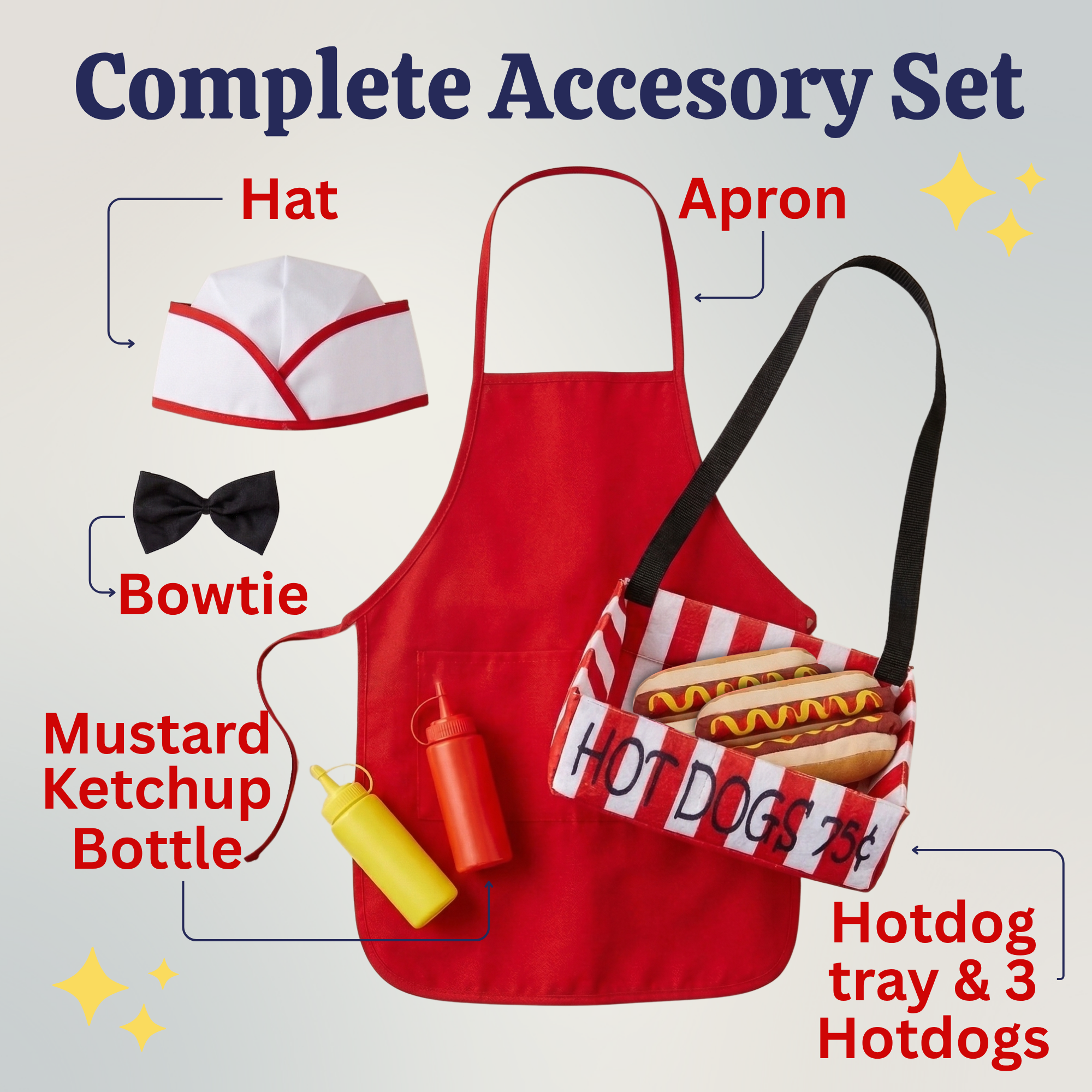 Hot Dog Vendor Costume - Kids