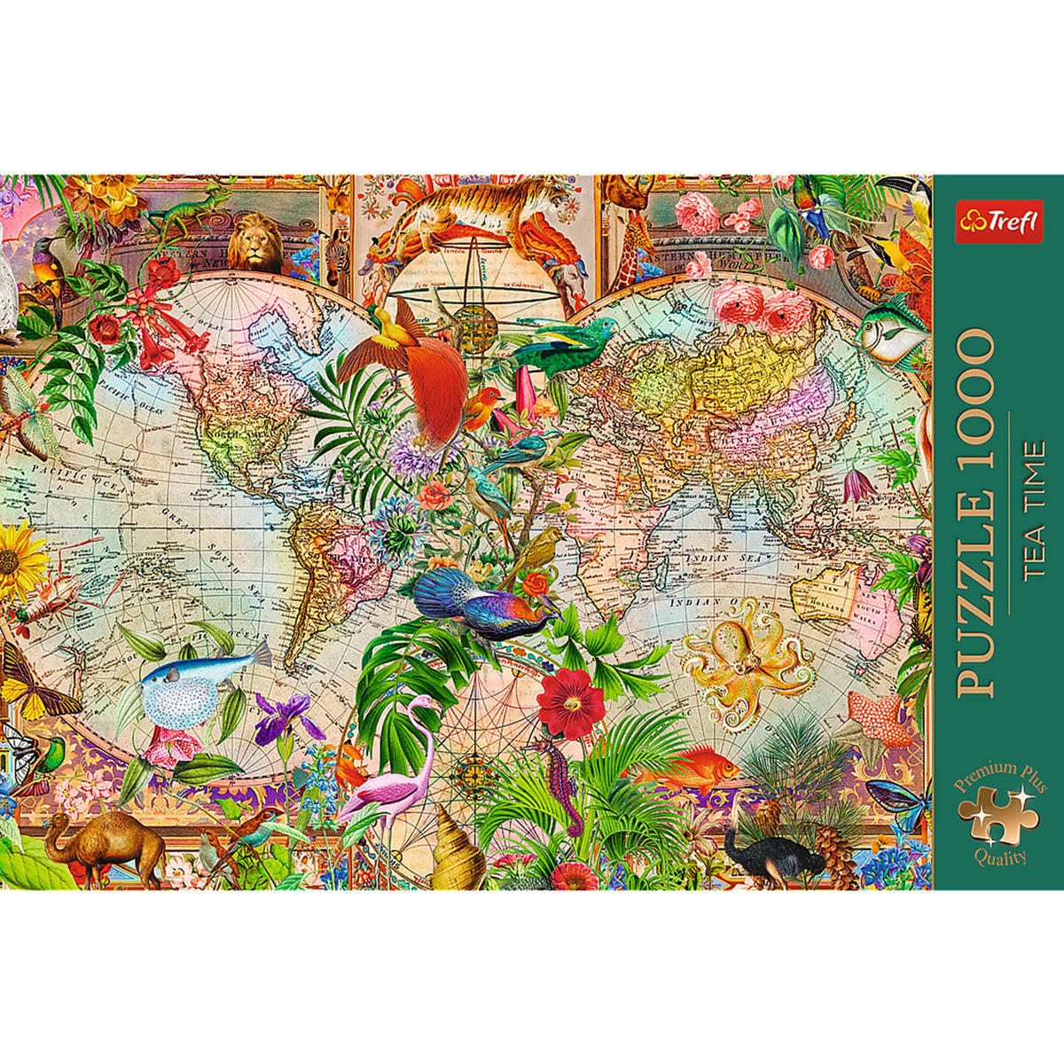 Premium Plus Tea Time: Antique World Map 1000 Piece Puzzle