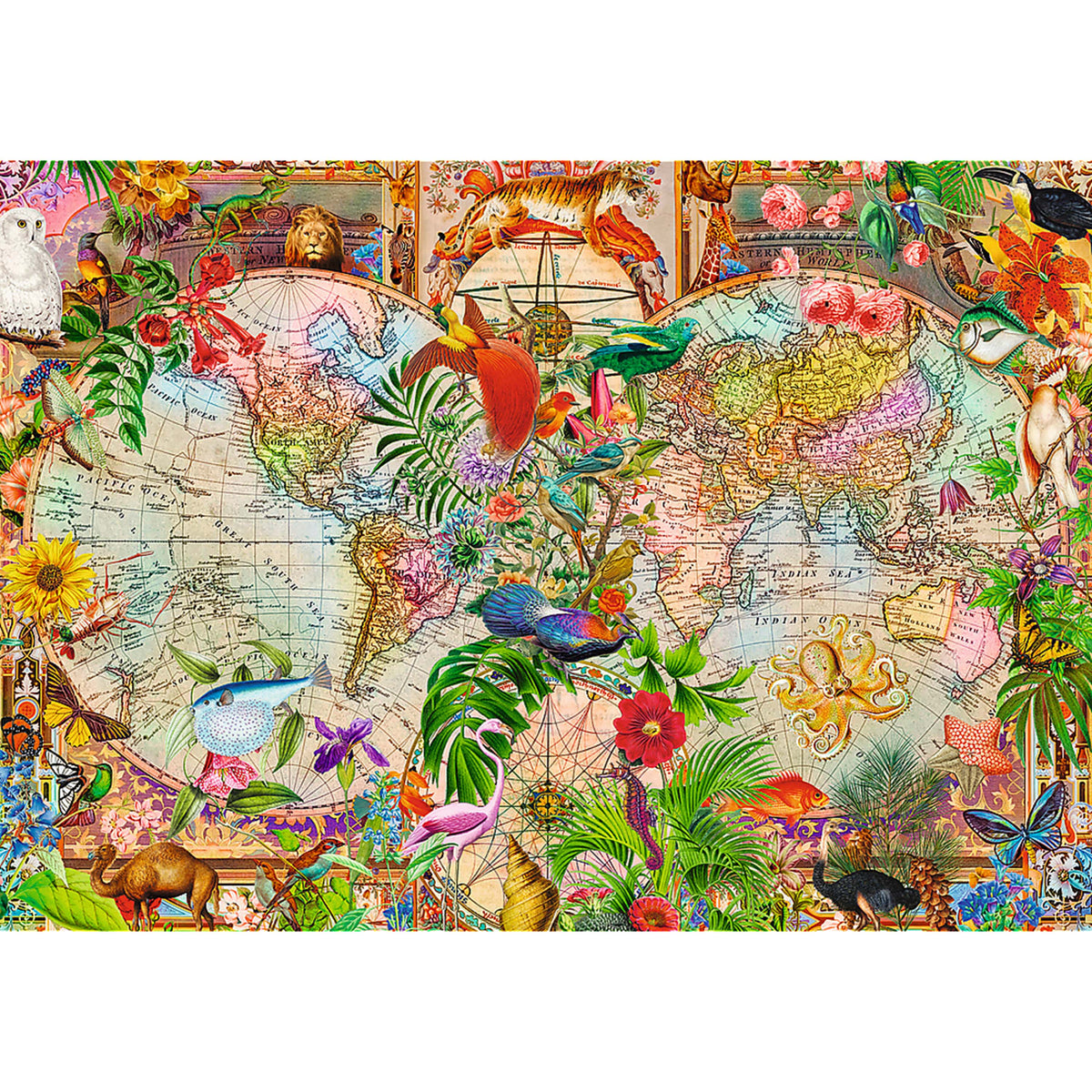 Premium Plus Tea Time: Antique World Map 1000 Piece Puzzle