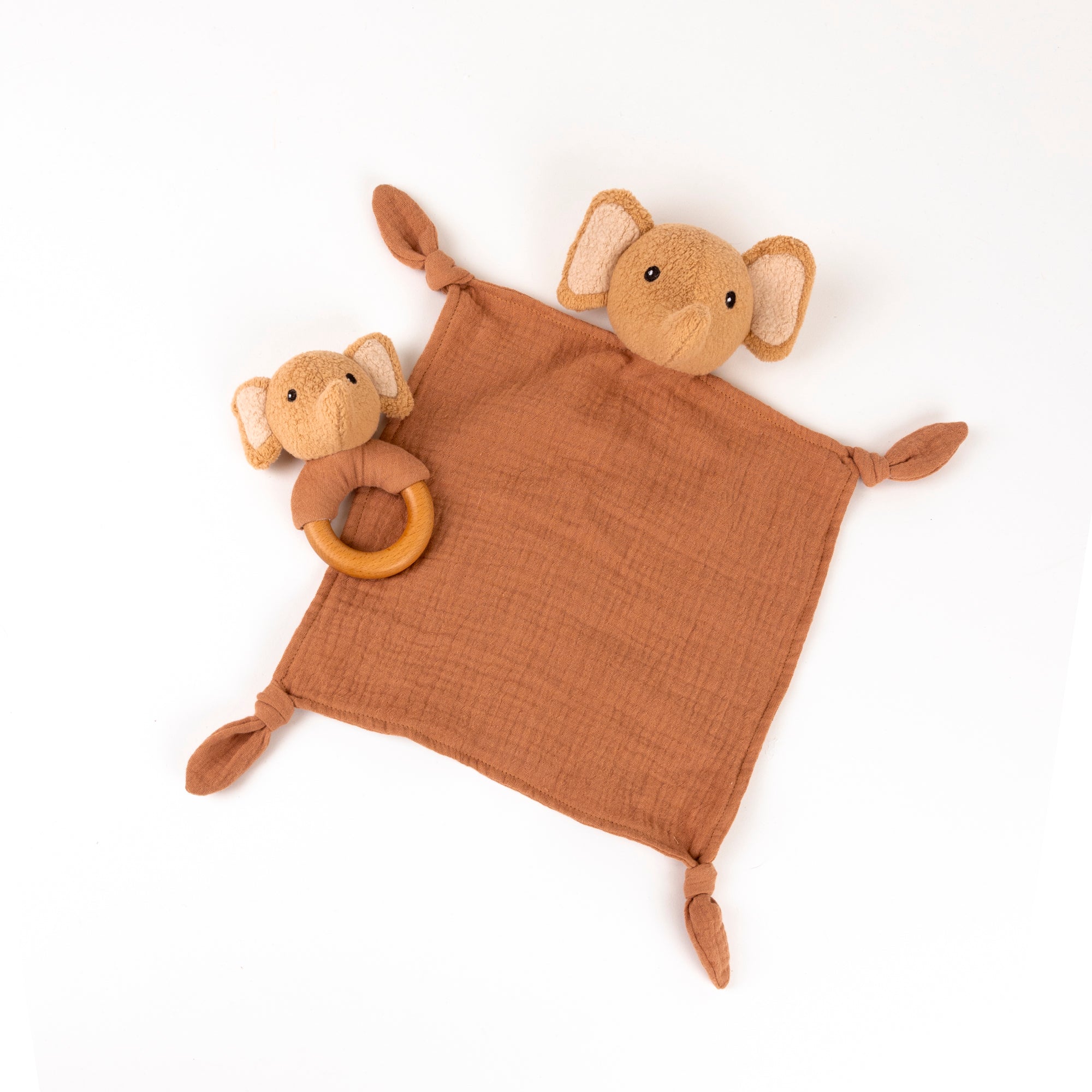 Ollie the Elephant Doudou + Rattle Gift Set