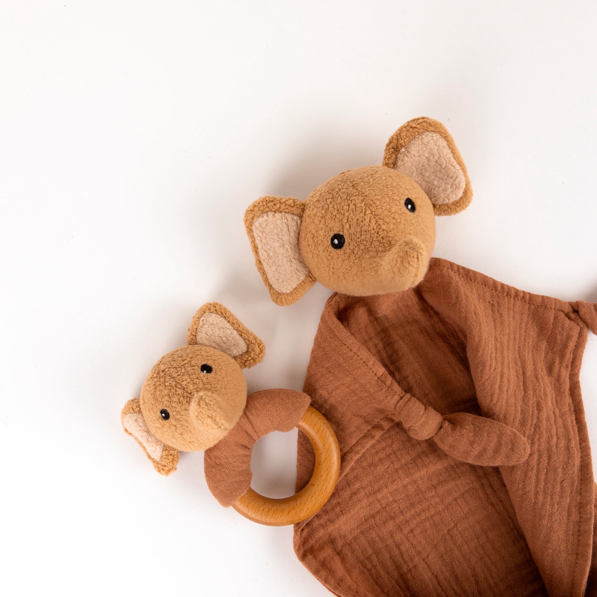 Ollie the Elephant Doudou + Rattle Gift Set