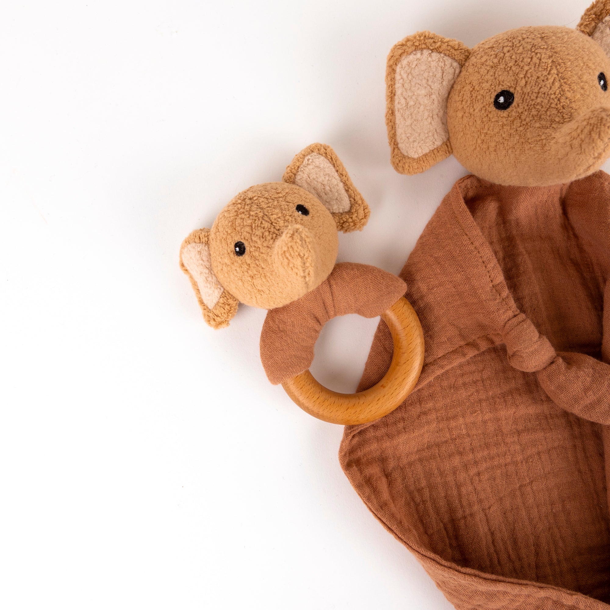 Ollie the Elephant Doudou + Rattle Gift Set