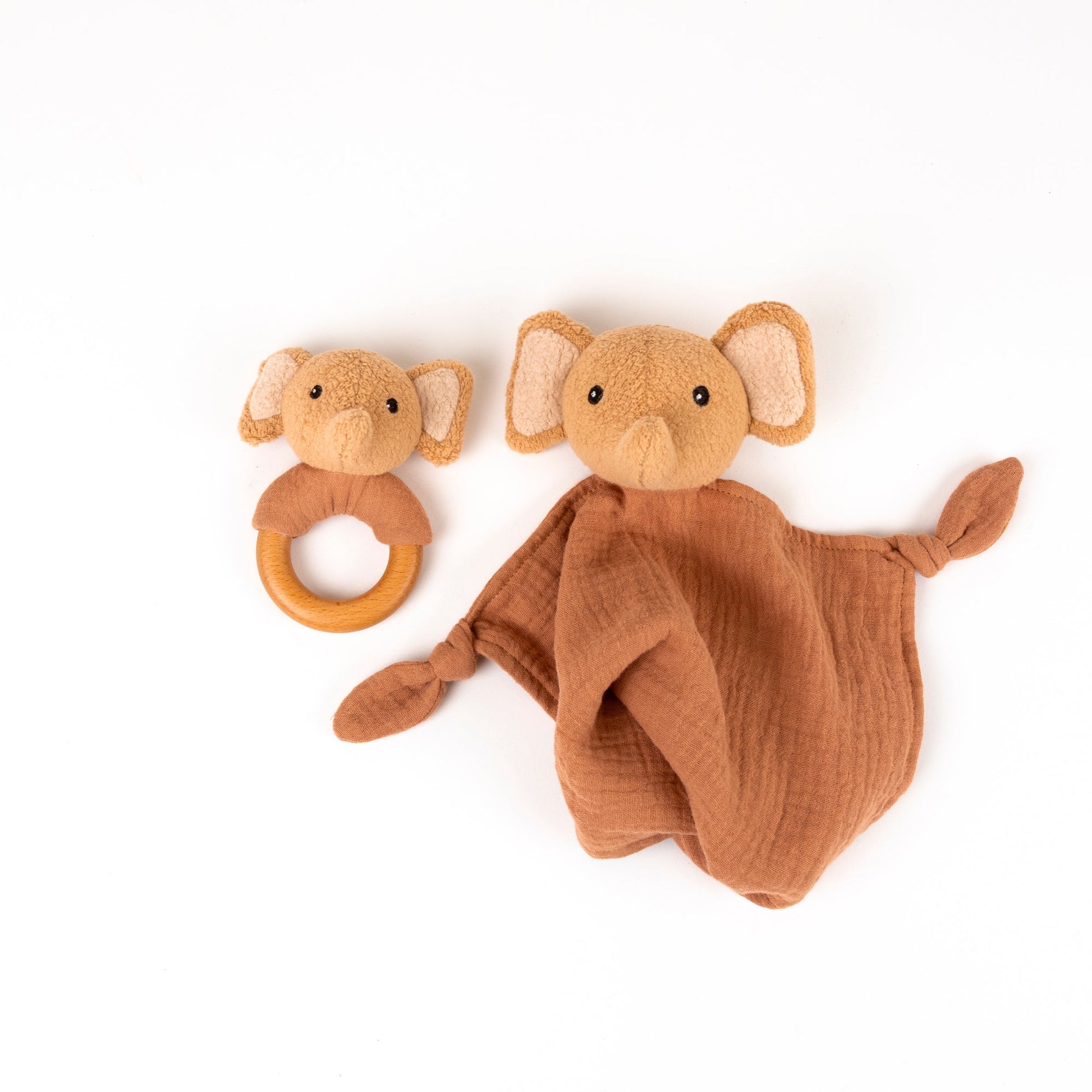 Ollie the Elephant Doudou + Rattle Gift Set