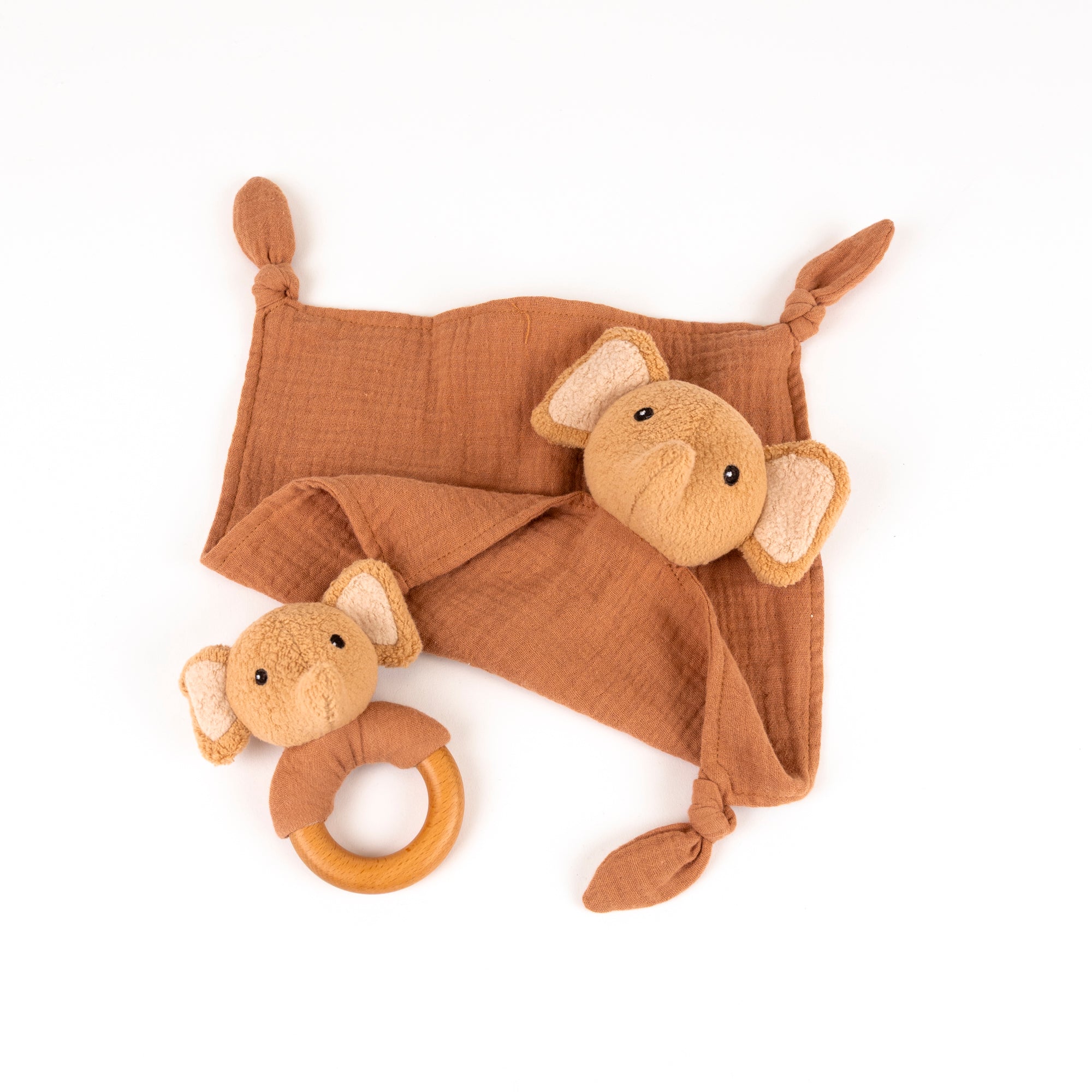 Ollie the Elephant Doudou + Rattle Gift Set