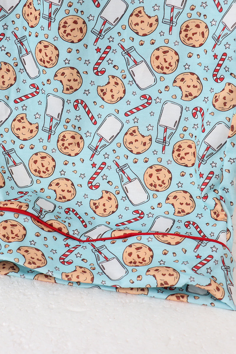 Santa Claus Cookie Print Adult Pajams Set