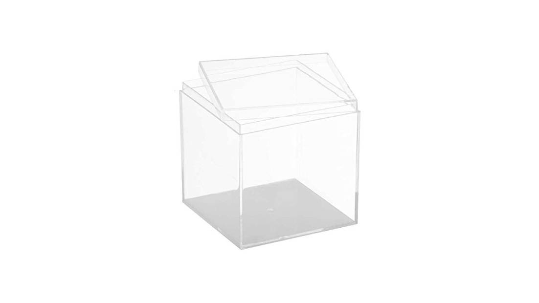 Clear Acrylic Boxes 4''x4''x4'' 4 Pack