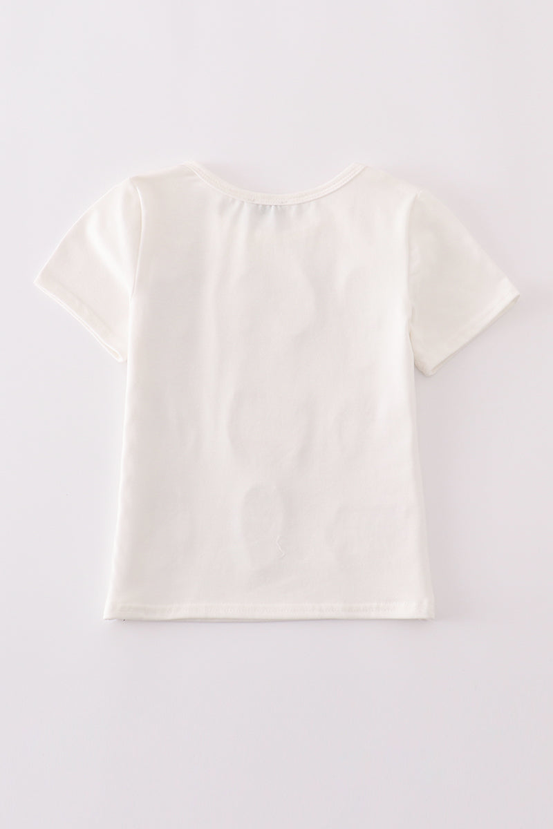 Flag Bow Ice-cream Sequin Mom&me Top