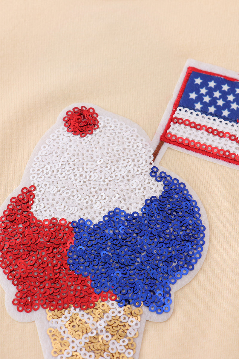 Ice Cream Flag Sequin Mom&me Top