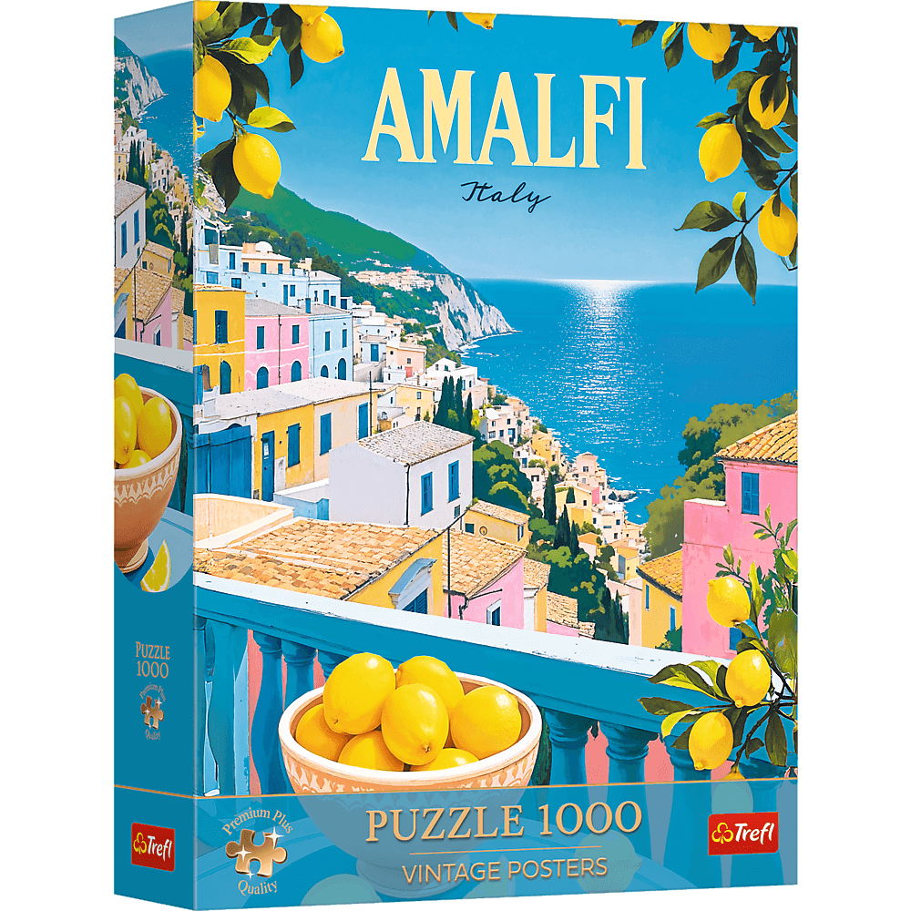 Premium Plus Vintage Poster: Amalfi, Italy 1000 Piece Puzzle