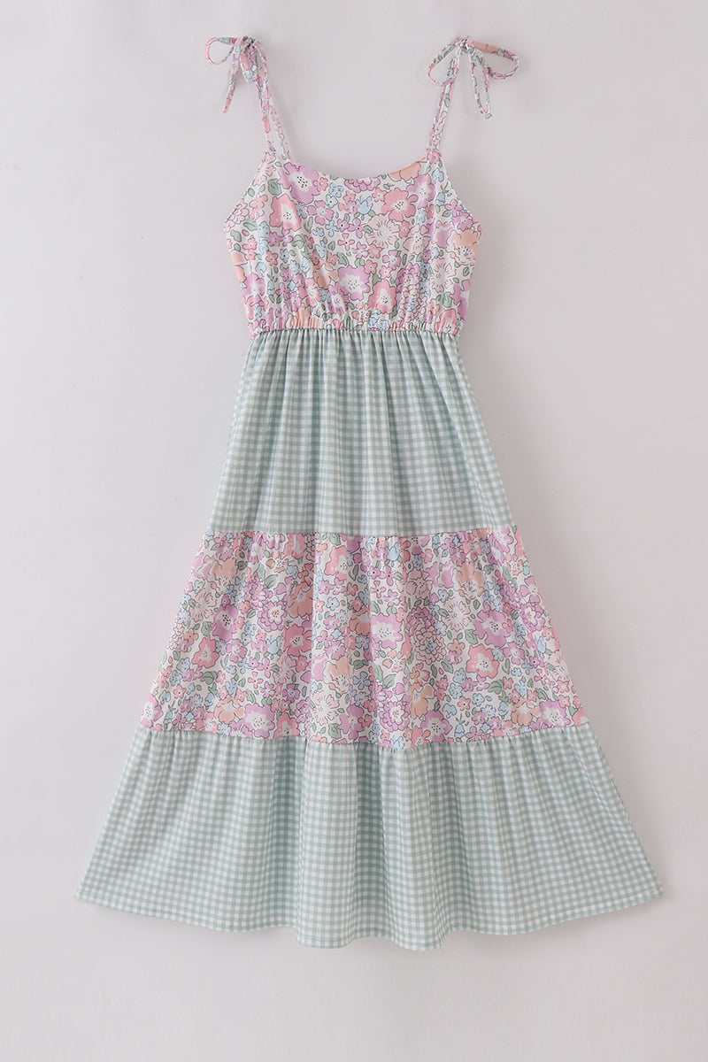 Garden Gingham Mom&me Tiered Dress