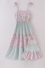 Garden Gingham Mom&me Tiered Dress