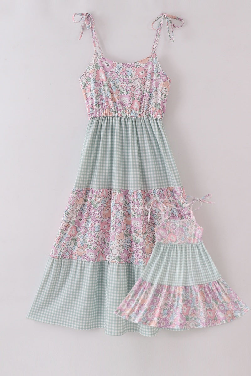 Garden Gingham Mom&me Tiered Dress