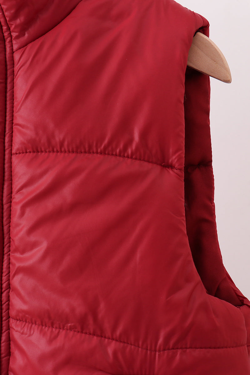 Maroon Mom&me Puffer Vest
