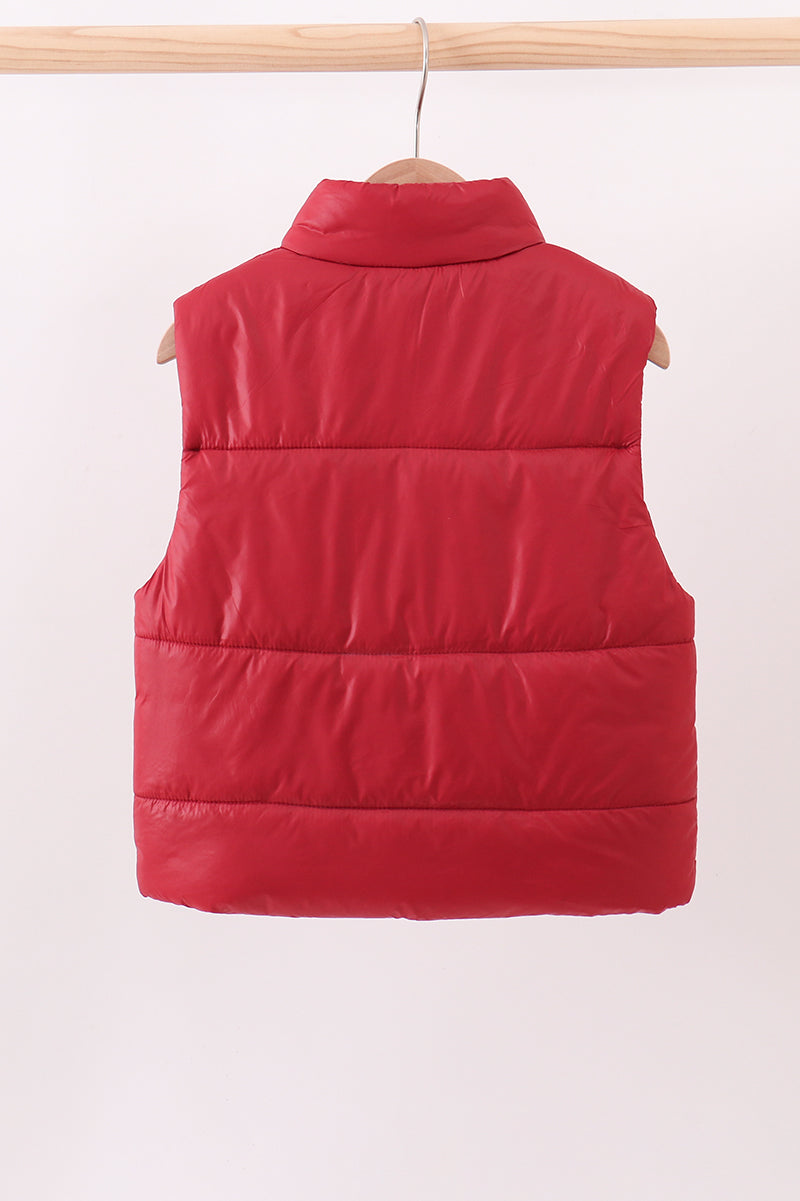 Maroon Mom&me Puffer Vest