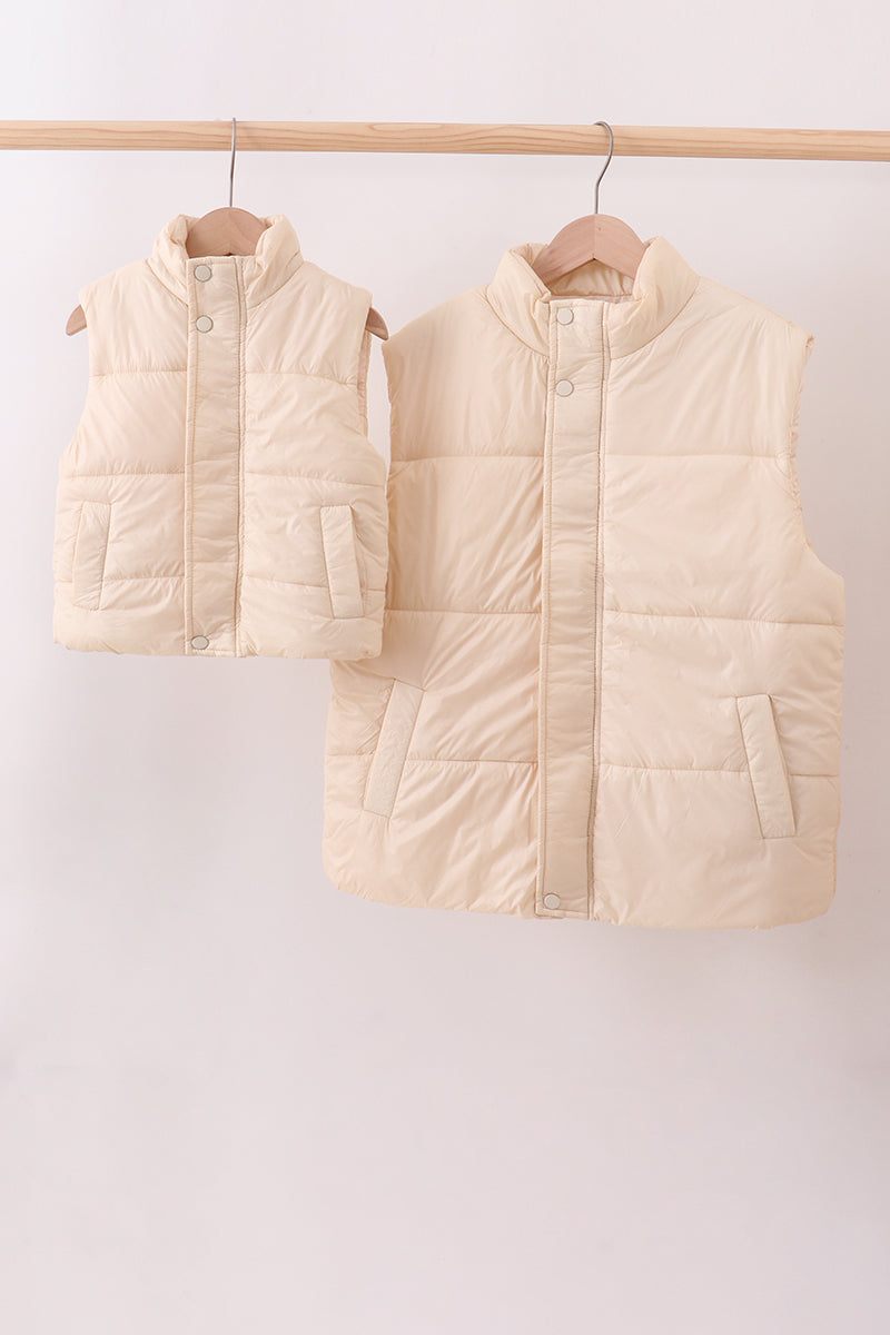 Cream Mom&me Puffer Vest