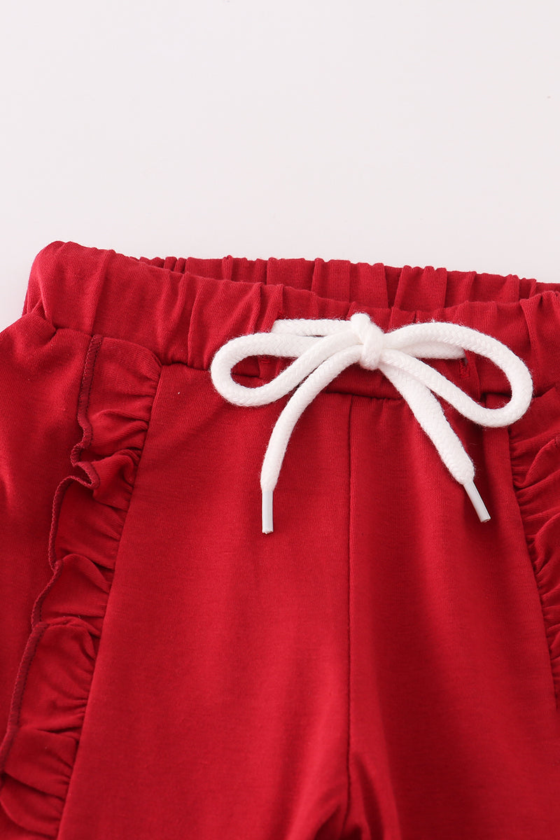 Alabama Polka Dot Elephant French Knot Ruffle Pants Set