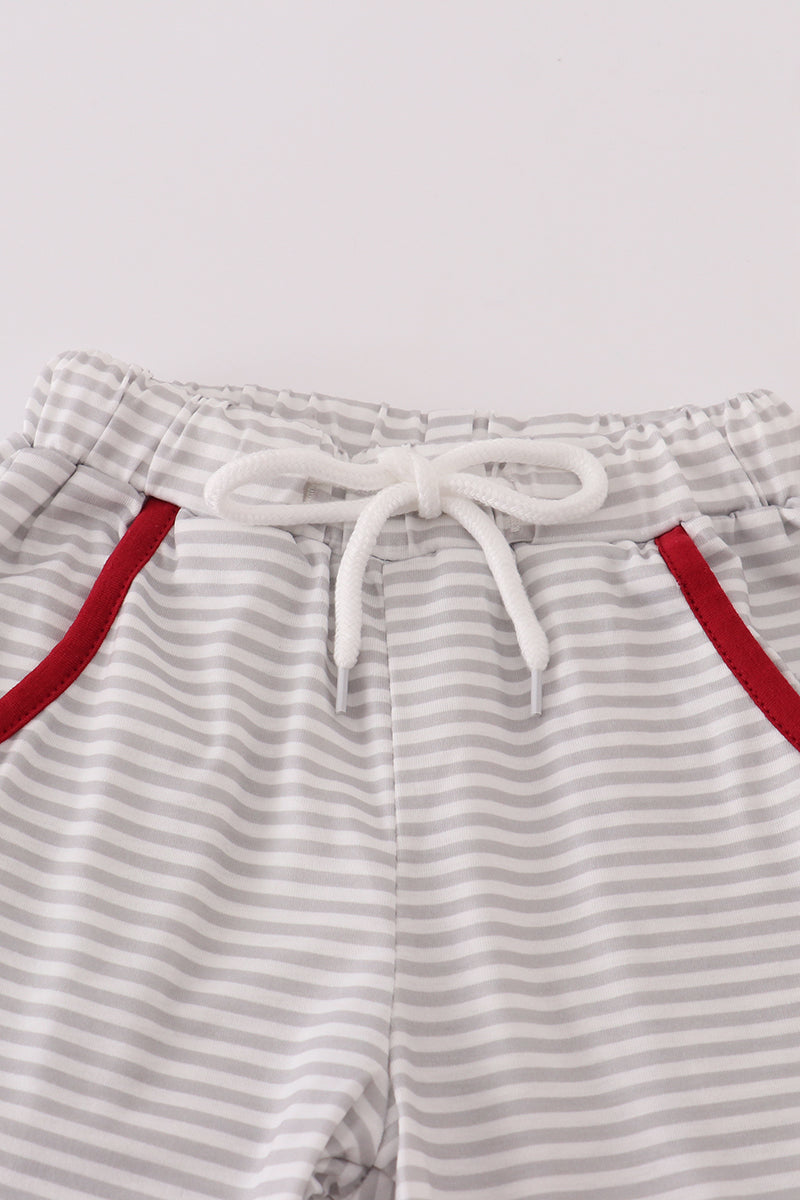 Alabama Stripe Elephant French Knot Pants Set