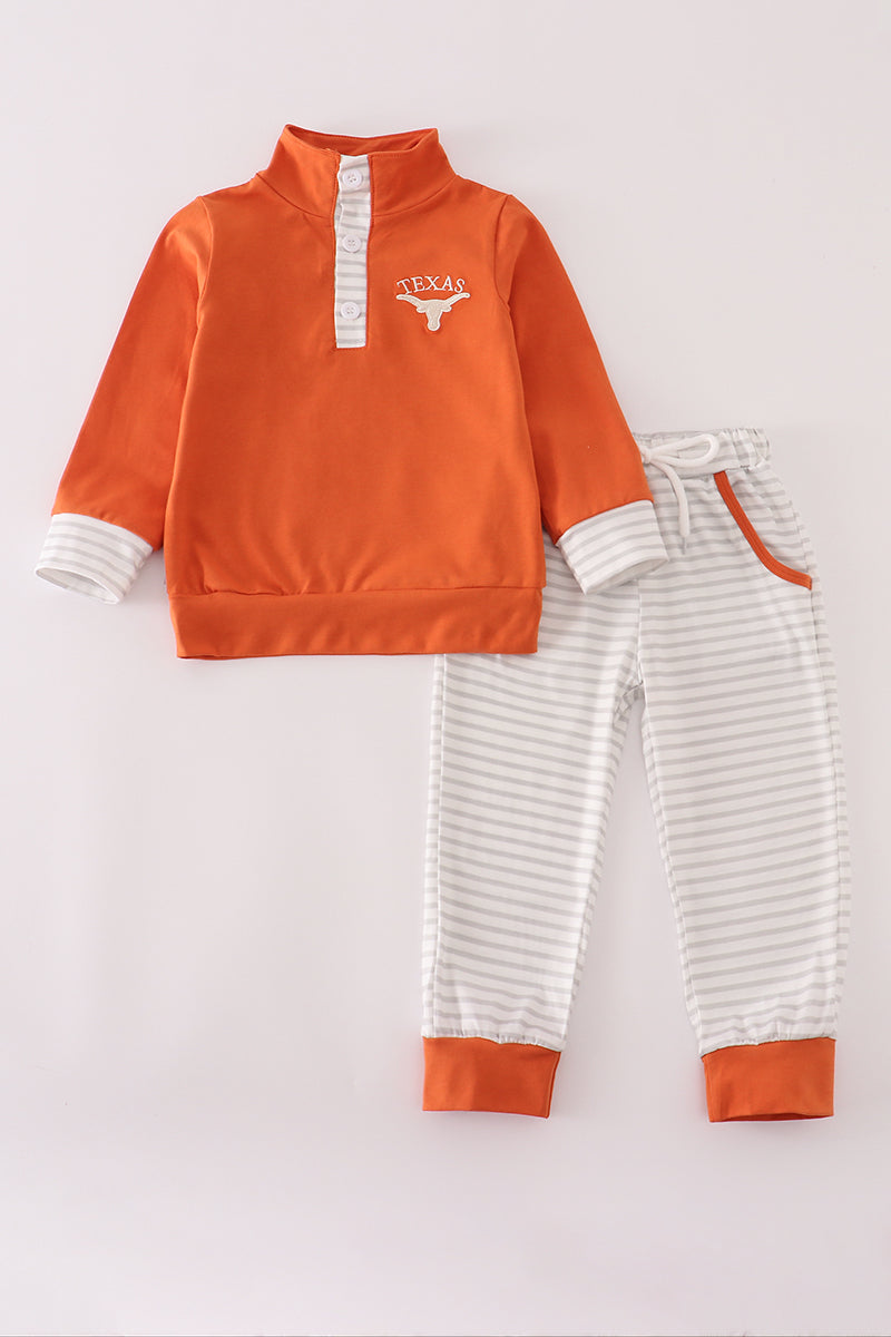 Rust Texas Embroidery Pants Set