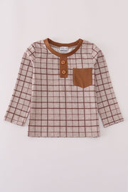 Brown Plaid Top