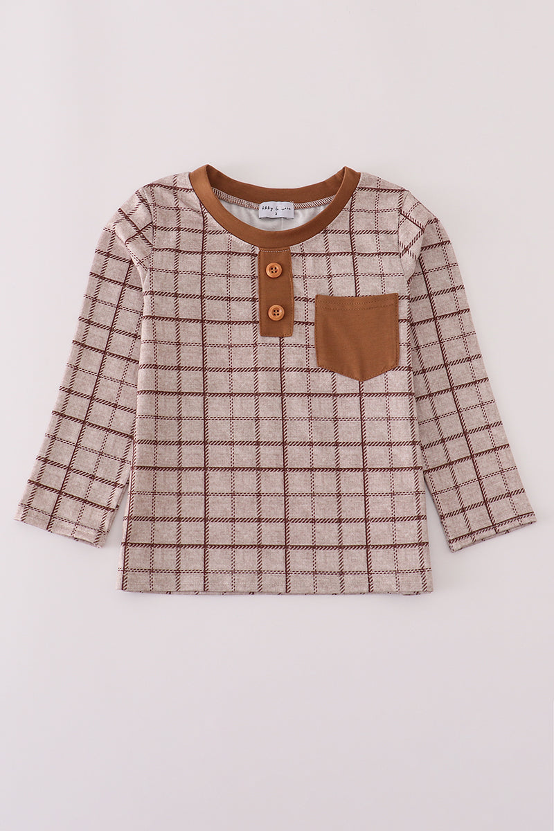 Brown Plaid Top