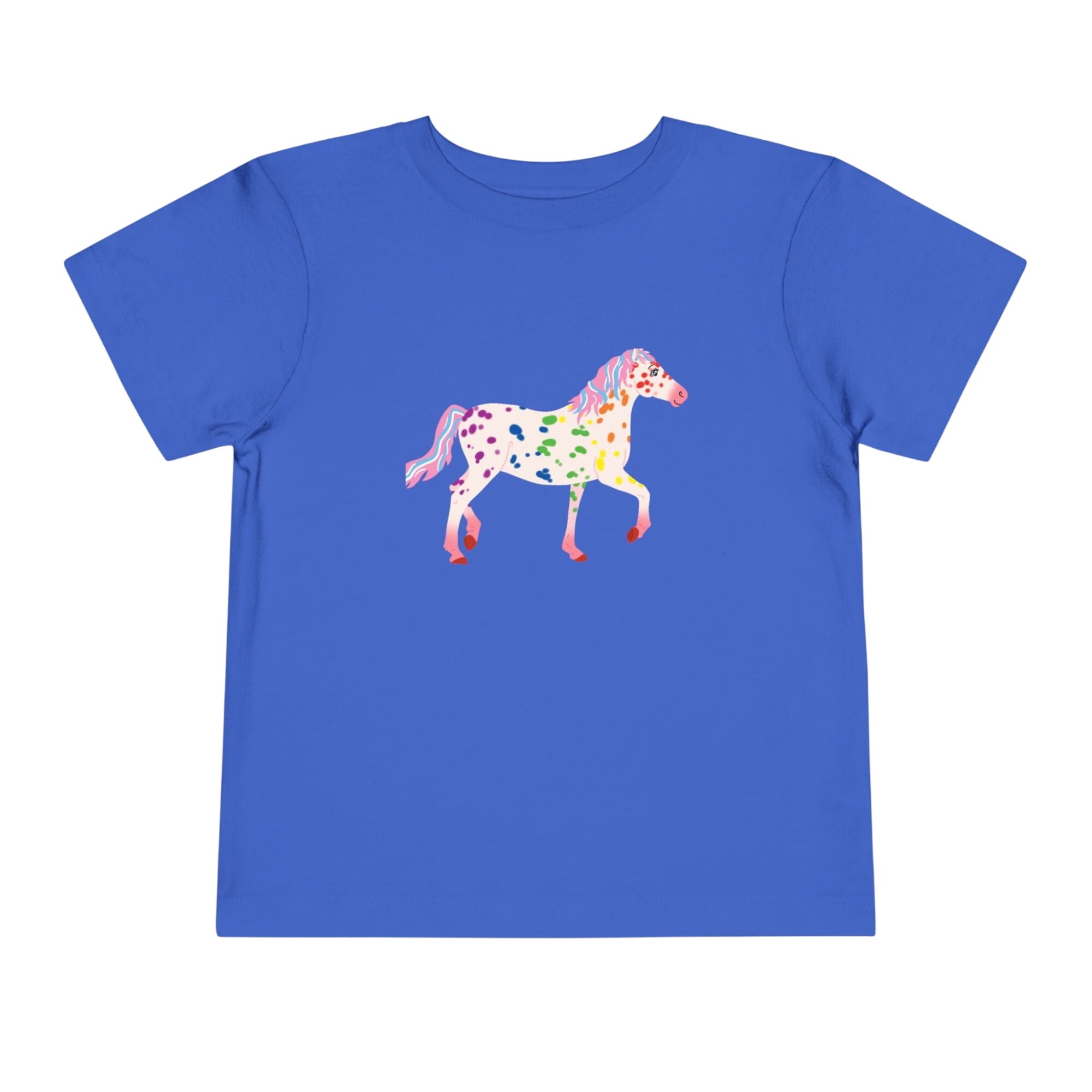 Rainbow On My Parade Horse Toddler Short Sleeve Tee Shirt