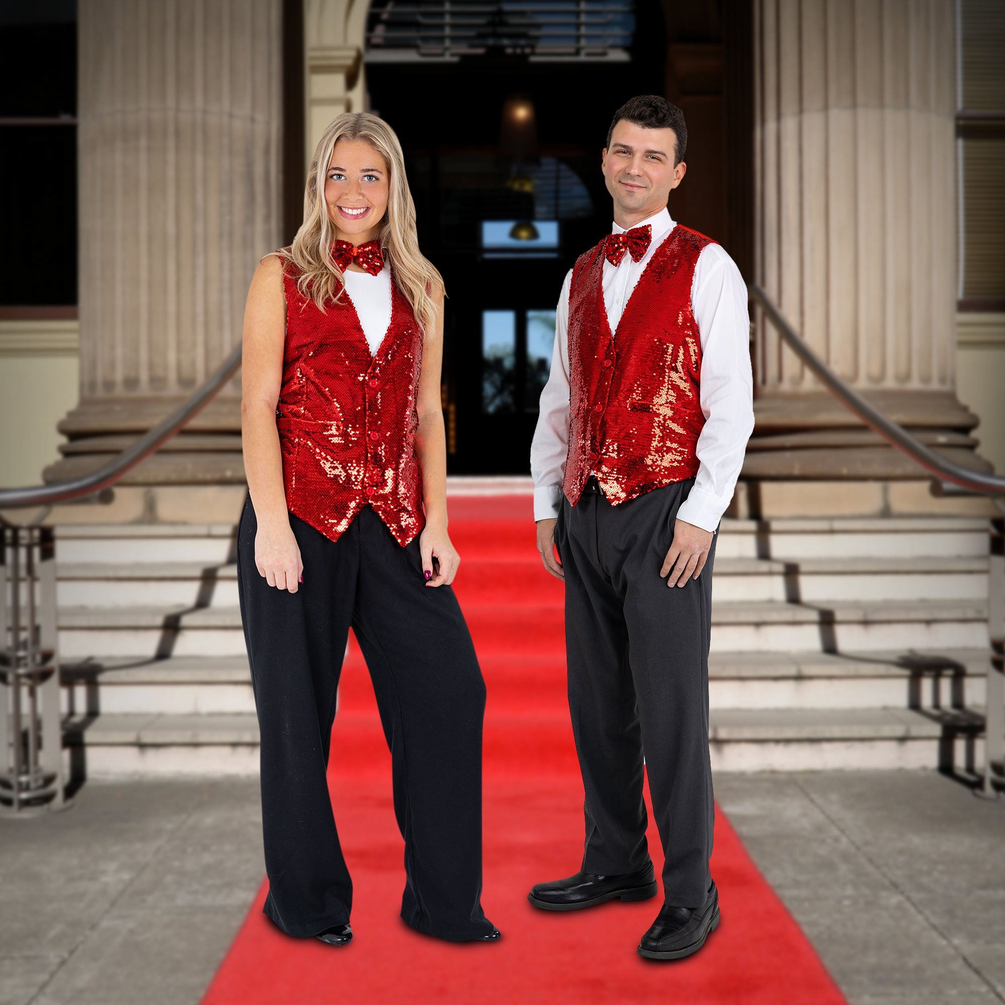 Sequin Vest With Bowtie - Adults