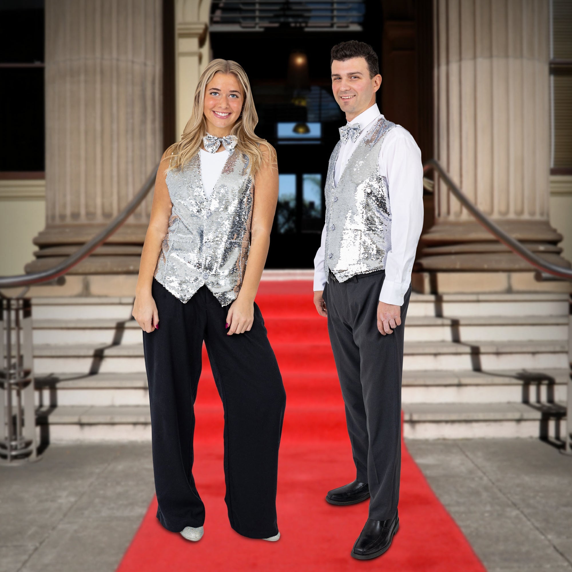 Sequin Vest With Bowtie - Adults